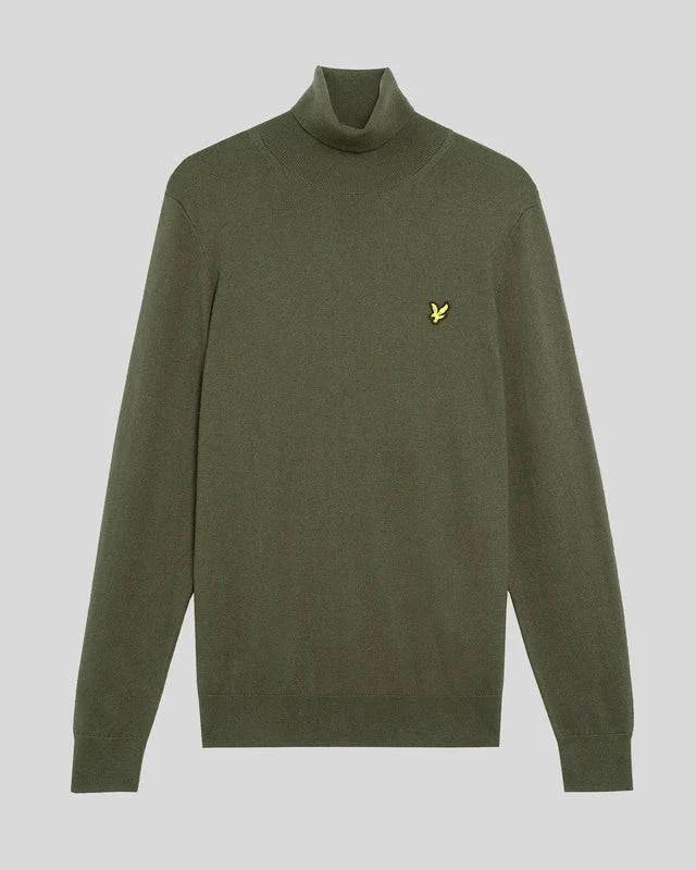 Lyle & Scott Cotton Merino Roll Neck Jumper Deep Depths