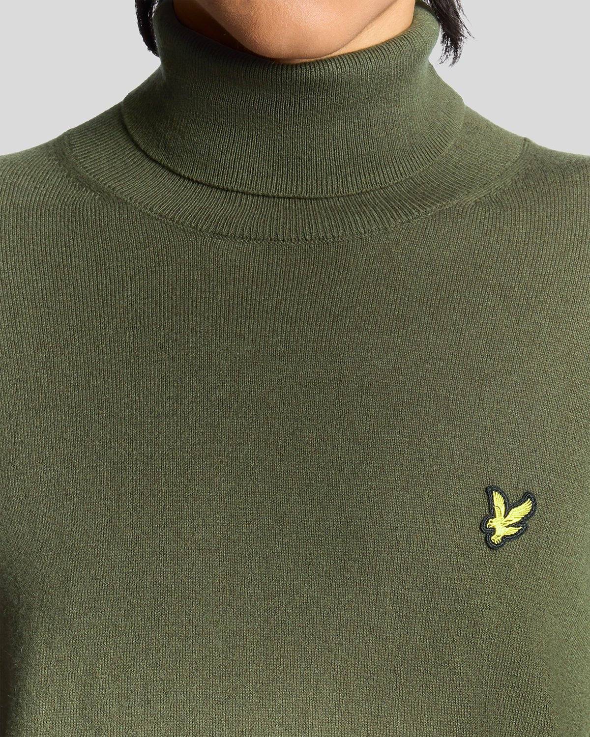 Lyle & Scott Cotton Merino Roll Neck Jumper Deep Depths - Image 3