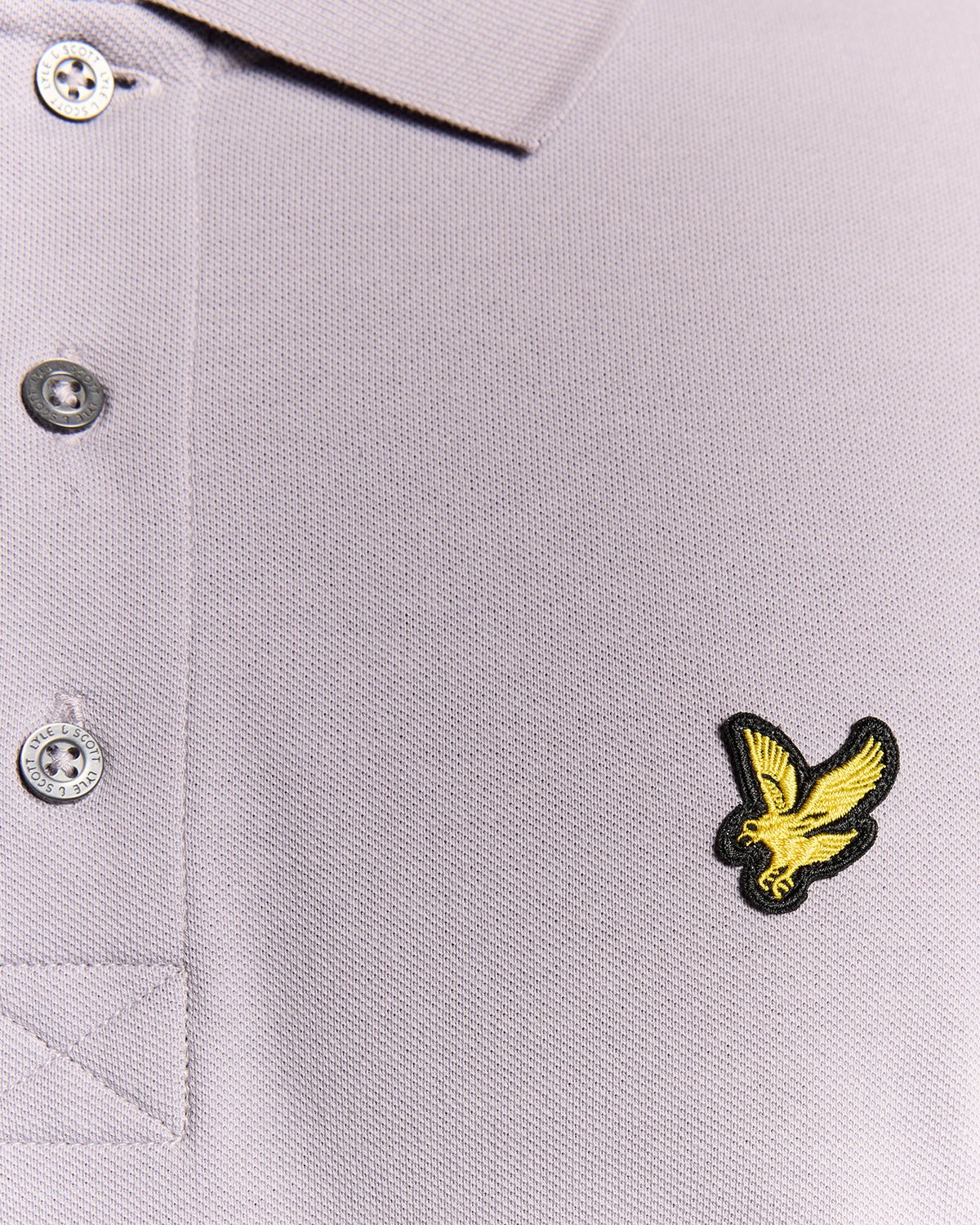 Lyle & Scott Cotton Polo Shirt Ash Lilac - Image 3