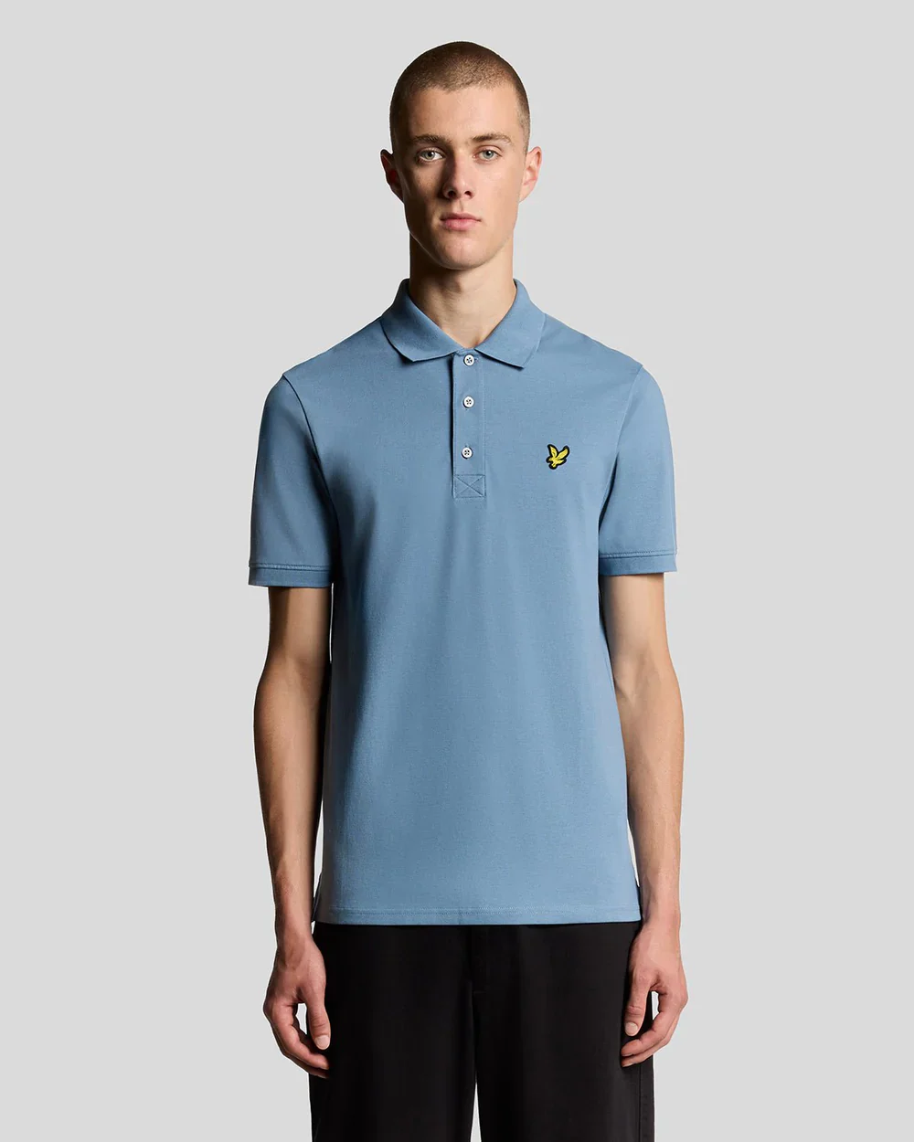Lyle & Scott Cotton Polo Shirt Ocean Sky - Image 2