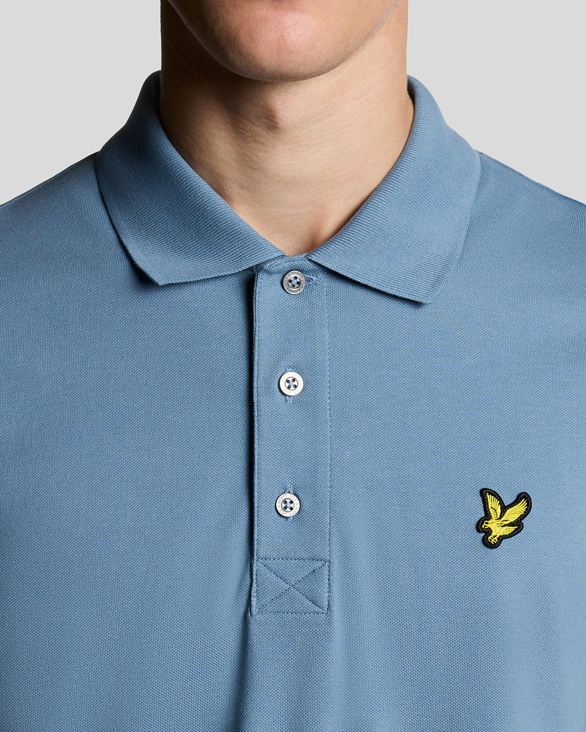Lyle & Scott Cotton Polo Shirt Ocean Sky - Image 3