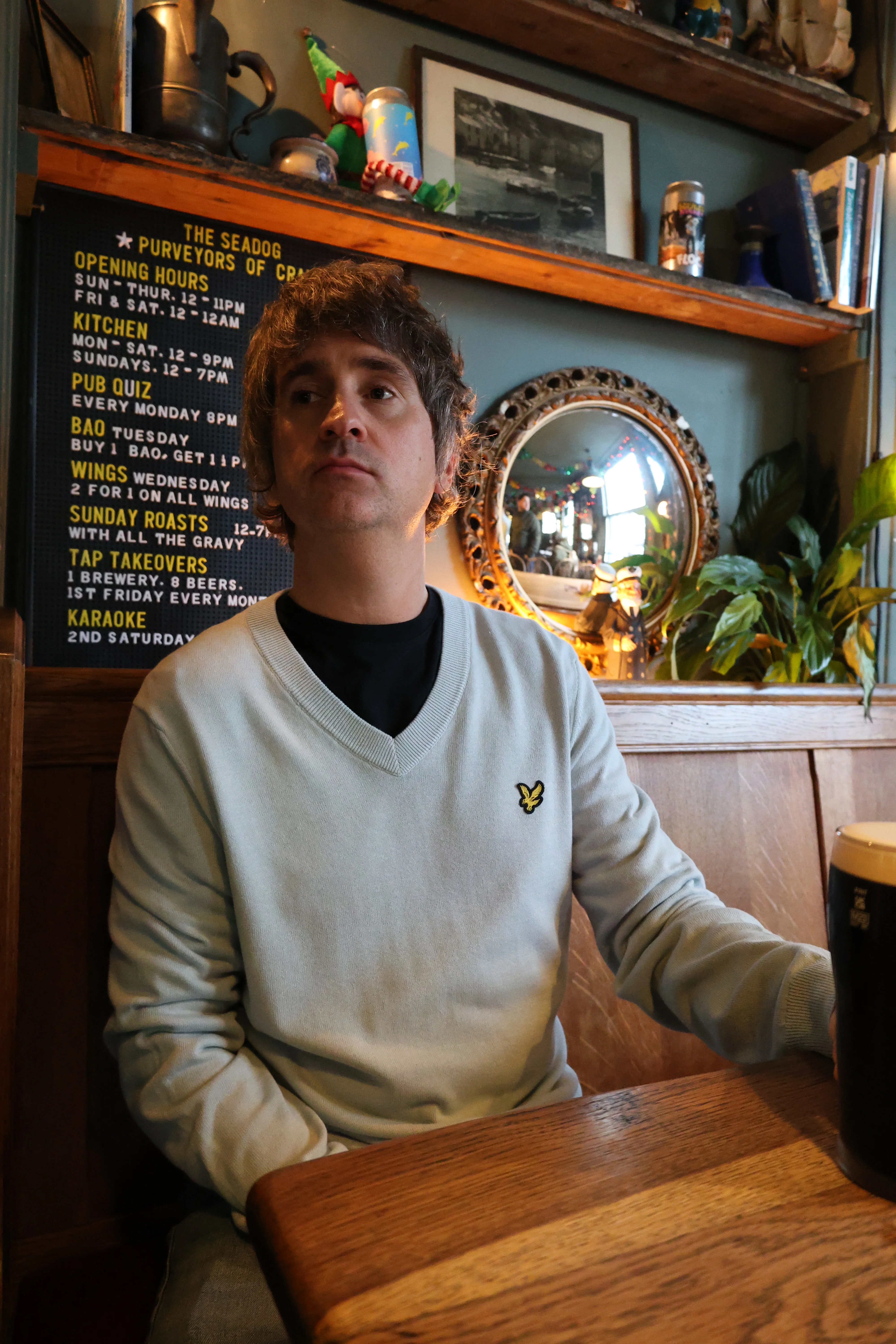 Lyle & Scott Cotton V Neck Jumper Opal Blue - Image 3