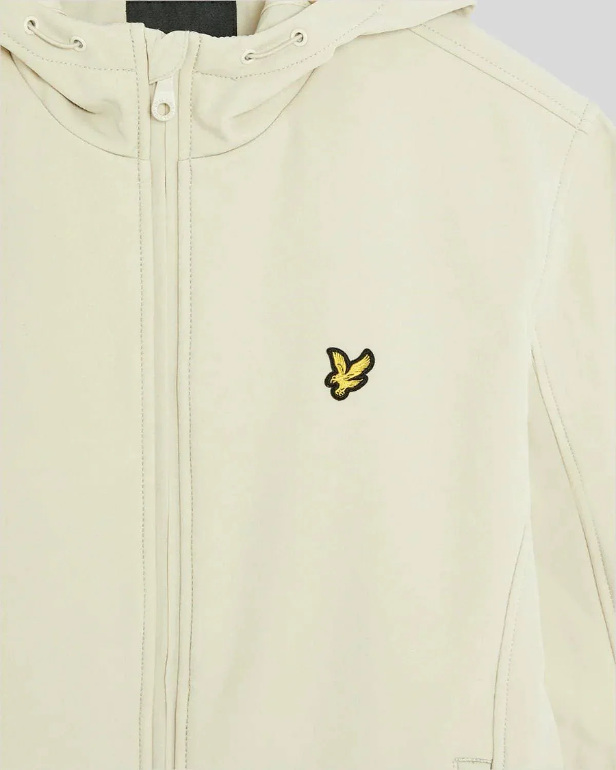 Lyle & Scott Fleece Back Softshell Jacket Grey Taupe - Image 3