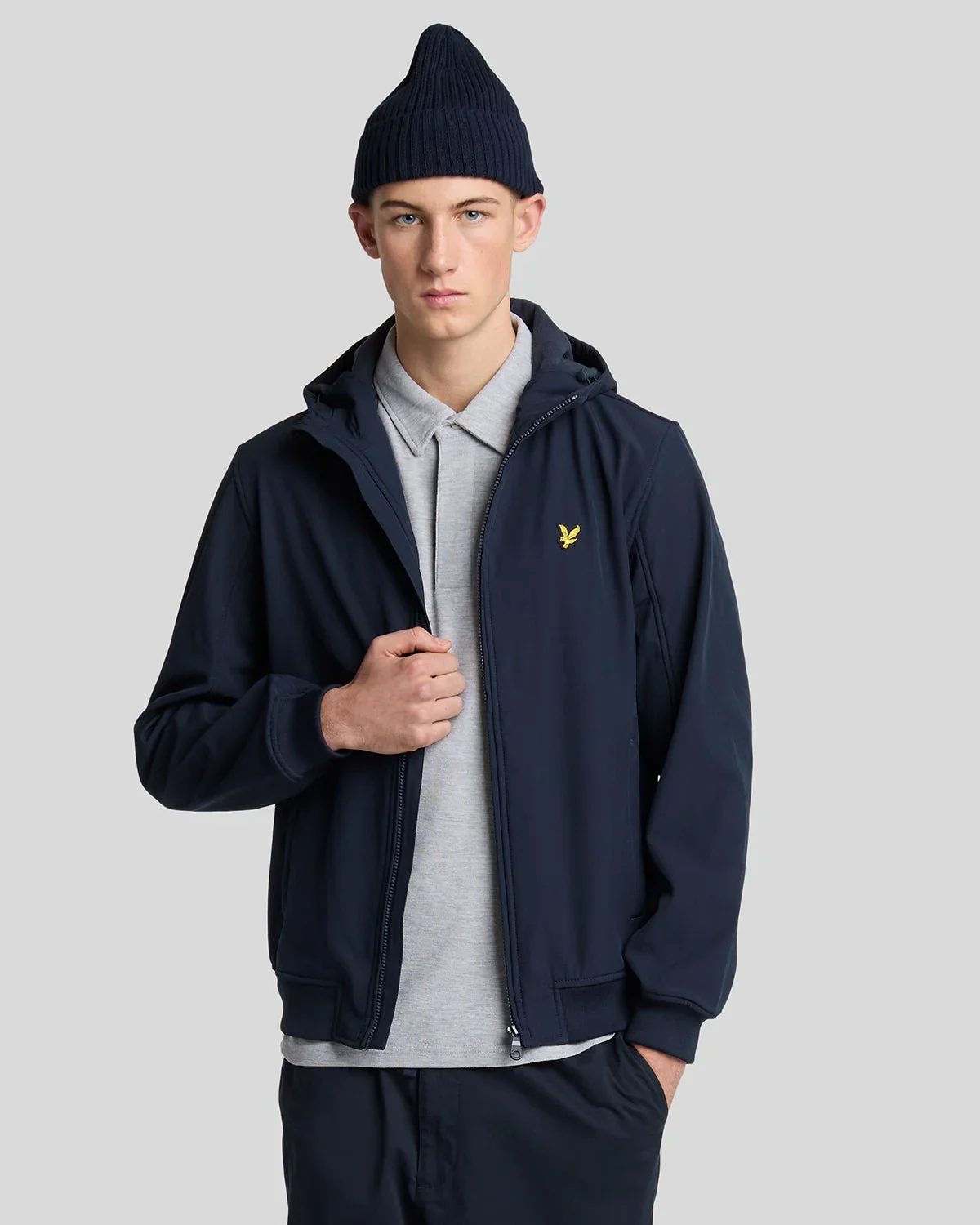 Lyle & Scott Fleece Lined Softshell Jacket Navy - Image 3