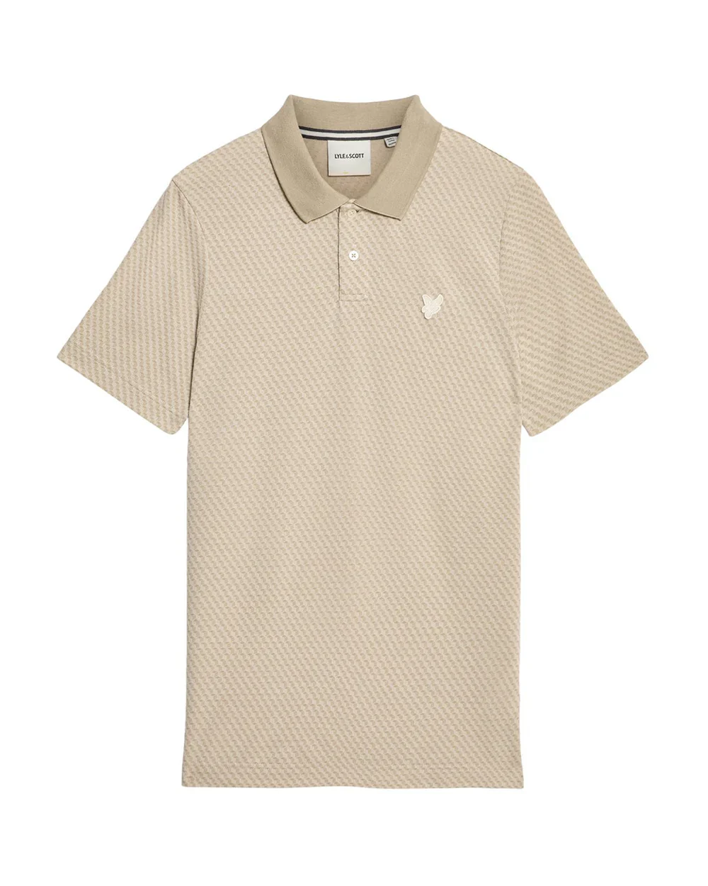 Lyle & Scott Graphic Jacquard Polo Shirt Stone