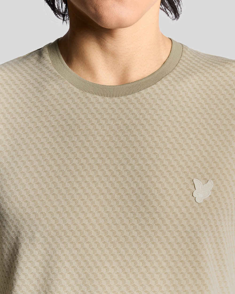 Lyle & Scott Graphic Jacquard T-Shirt Stone - Image 2