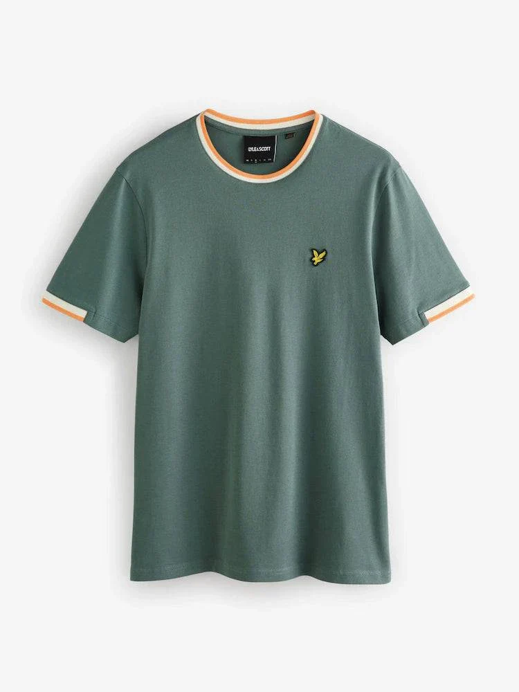 Lyle & Scott Half Tipped T-Shirt Green Mercurial