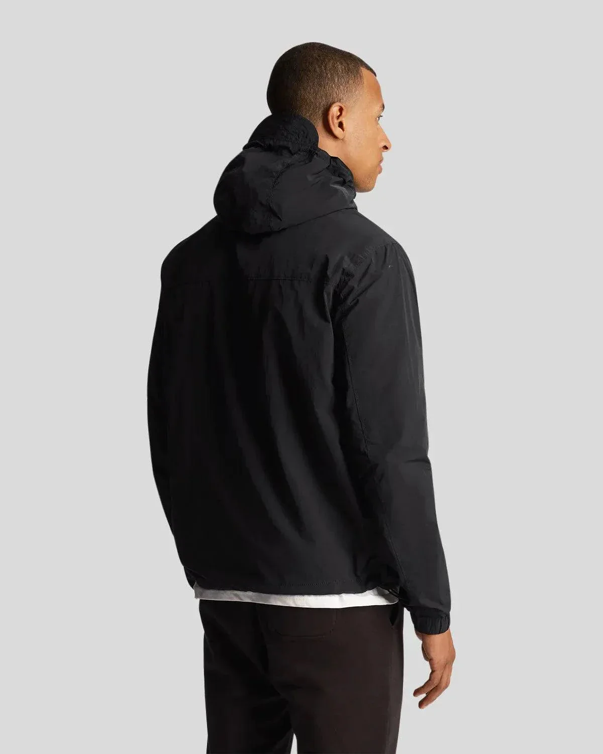 Lyle & Scott Hooded Pocket Jacket In Jet Black - Image 3