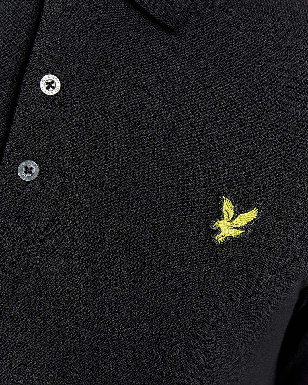 Lyle & Scott Long Sleeve Polo Shirt Black - Image 2