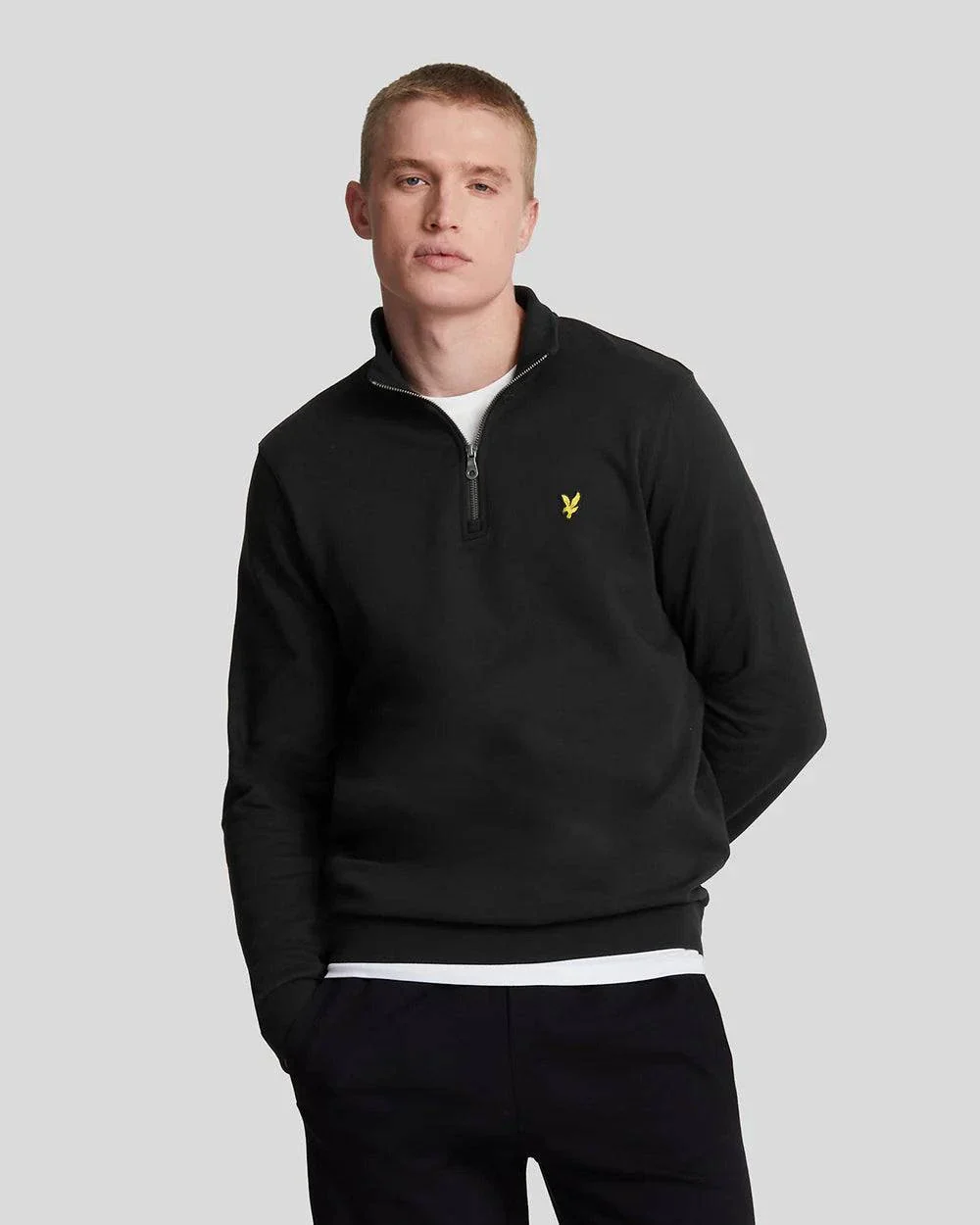 Lyle & Scott Loopback Quarter Zip Sweat Black - Image 2