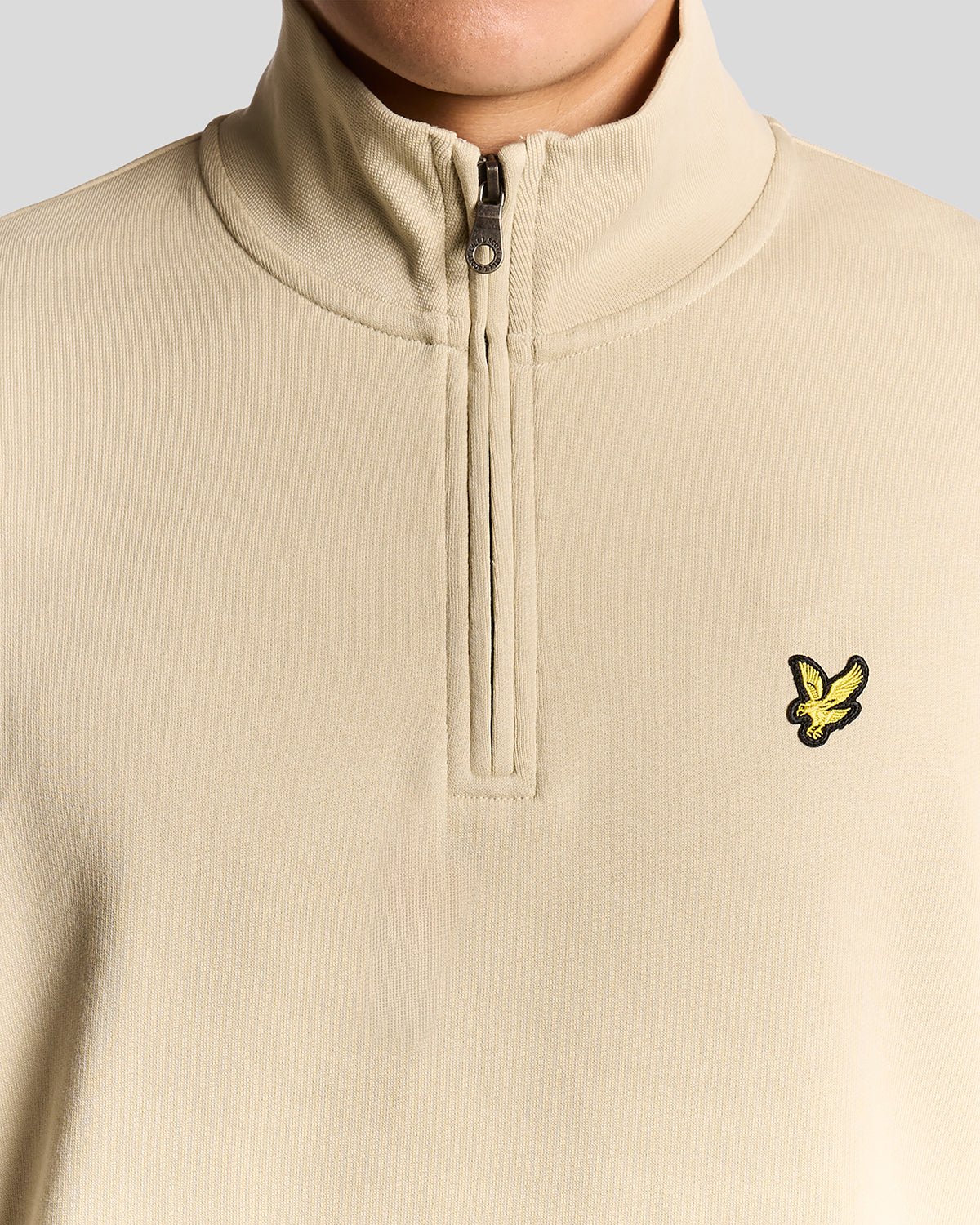 Lyle & Scott Loopback Quarter Zip Sweat Grey Taupe