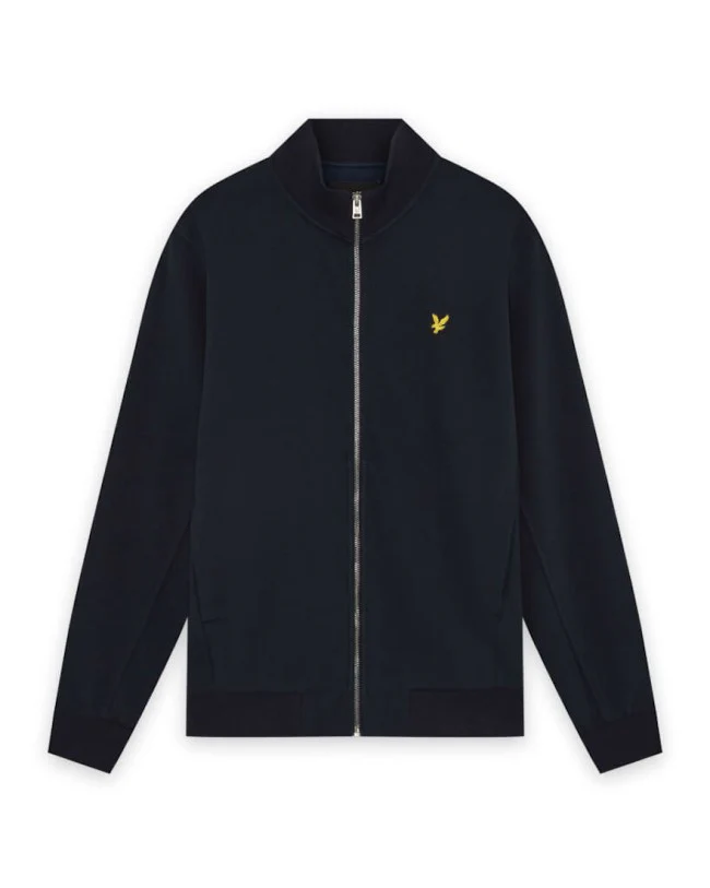 Lyle & Scott Pique Zip Through Sweatshirt Navy - Image 2