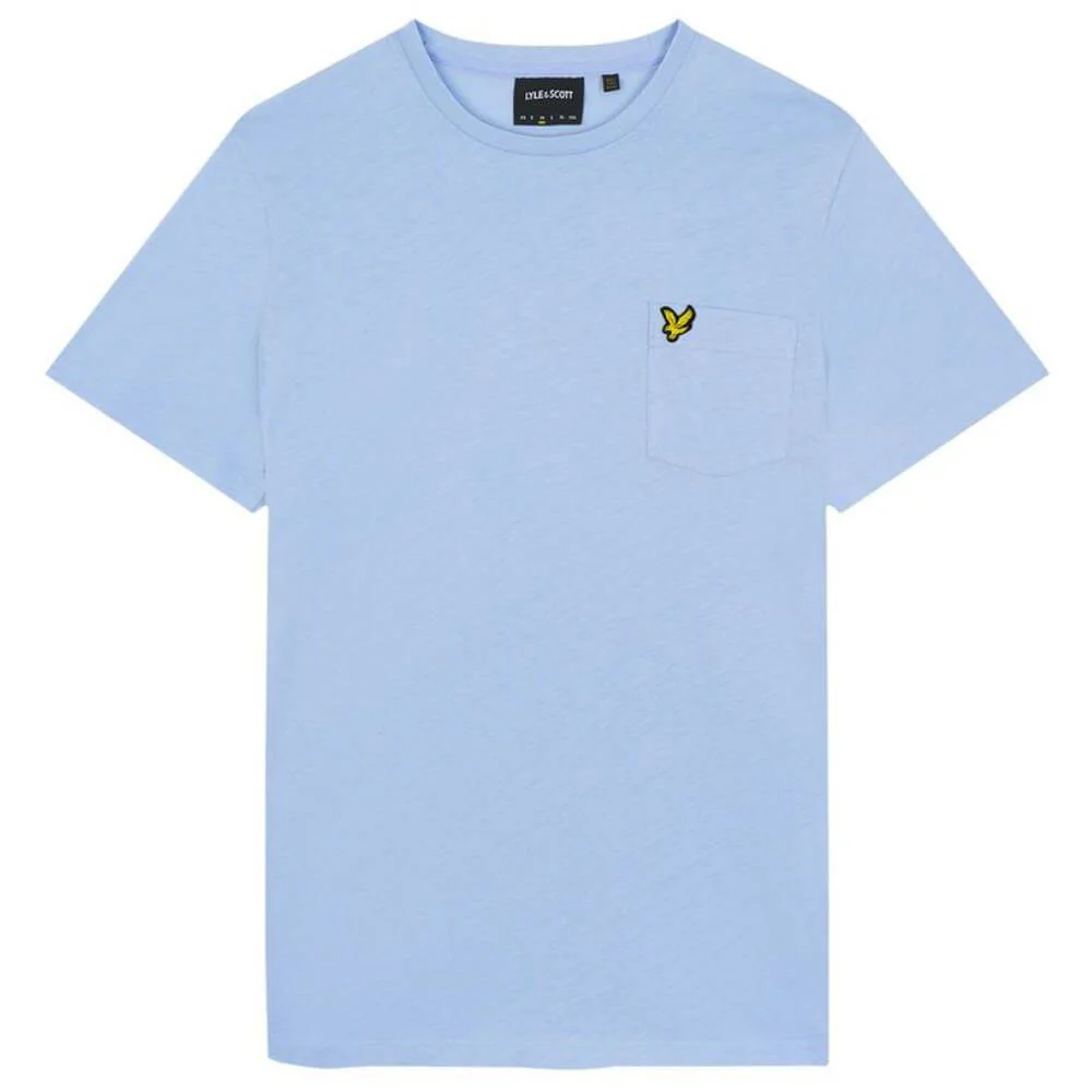 Lyle & Scott Pocket T-Shirt In Light Blue - Image 2