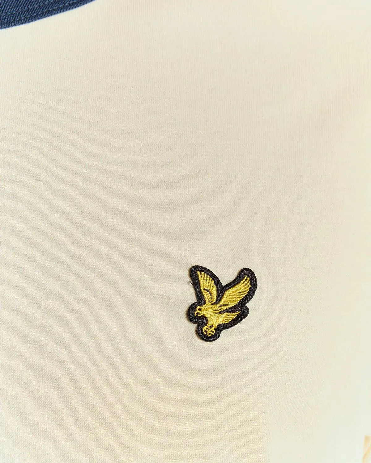 Lyle & Scott Ringer Cotton Crew Neck T-Shirt Drop Cloth/Sargasso Sea - Image 3