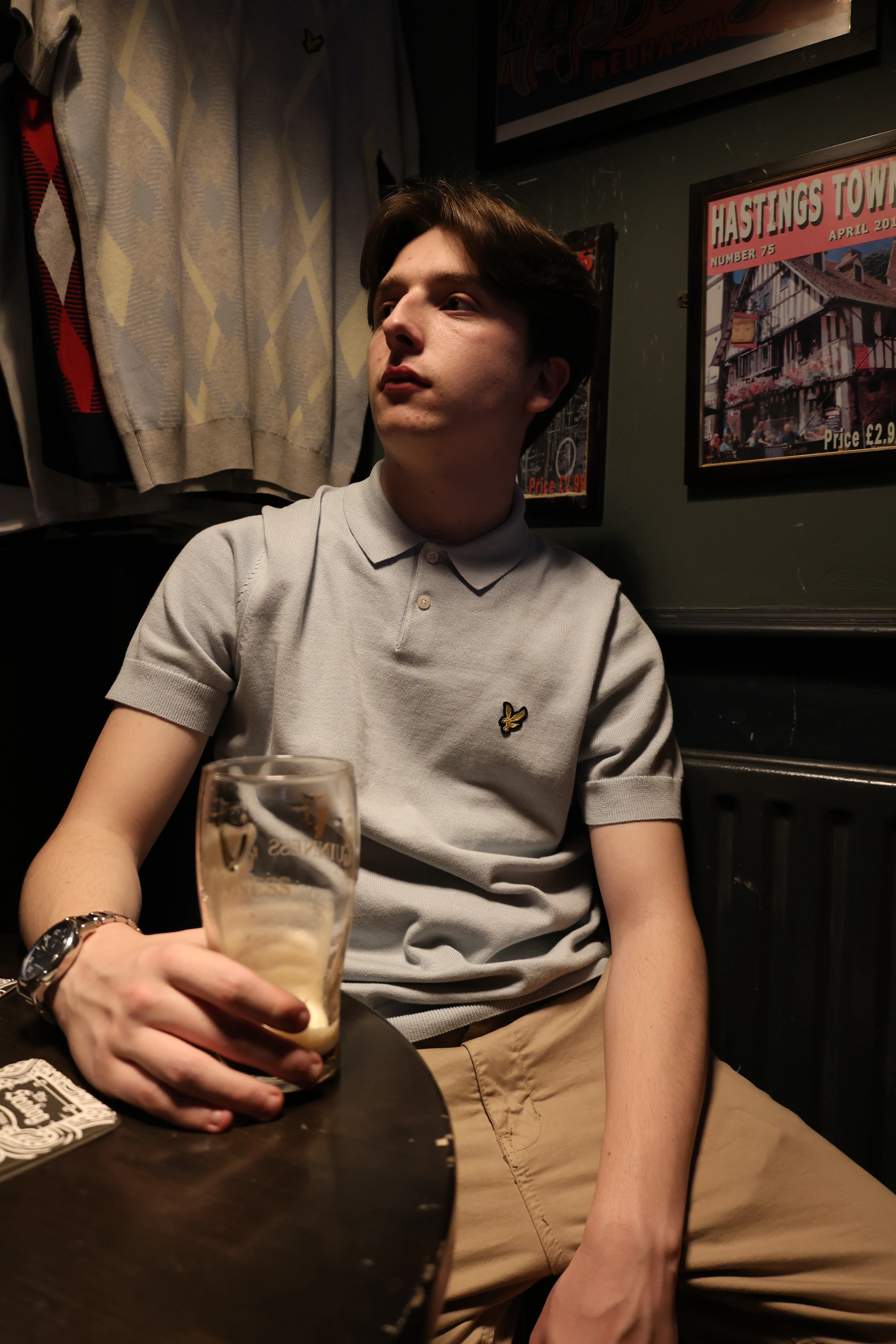 Lyle & Scott Short Sleeve Knitted Polo Opal Blue - Image 2