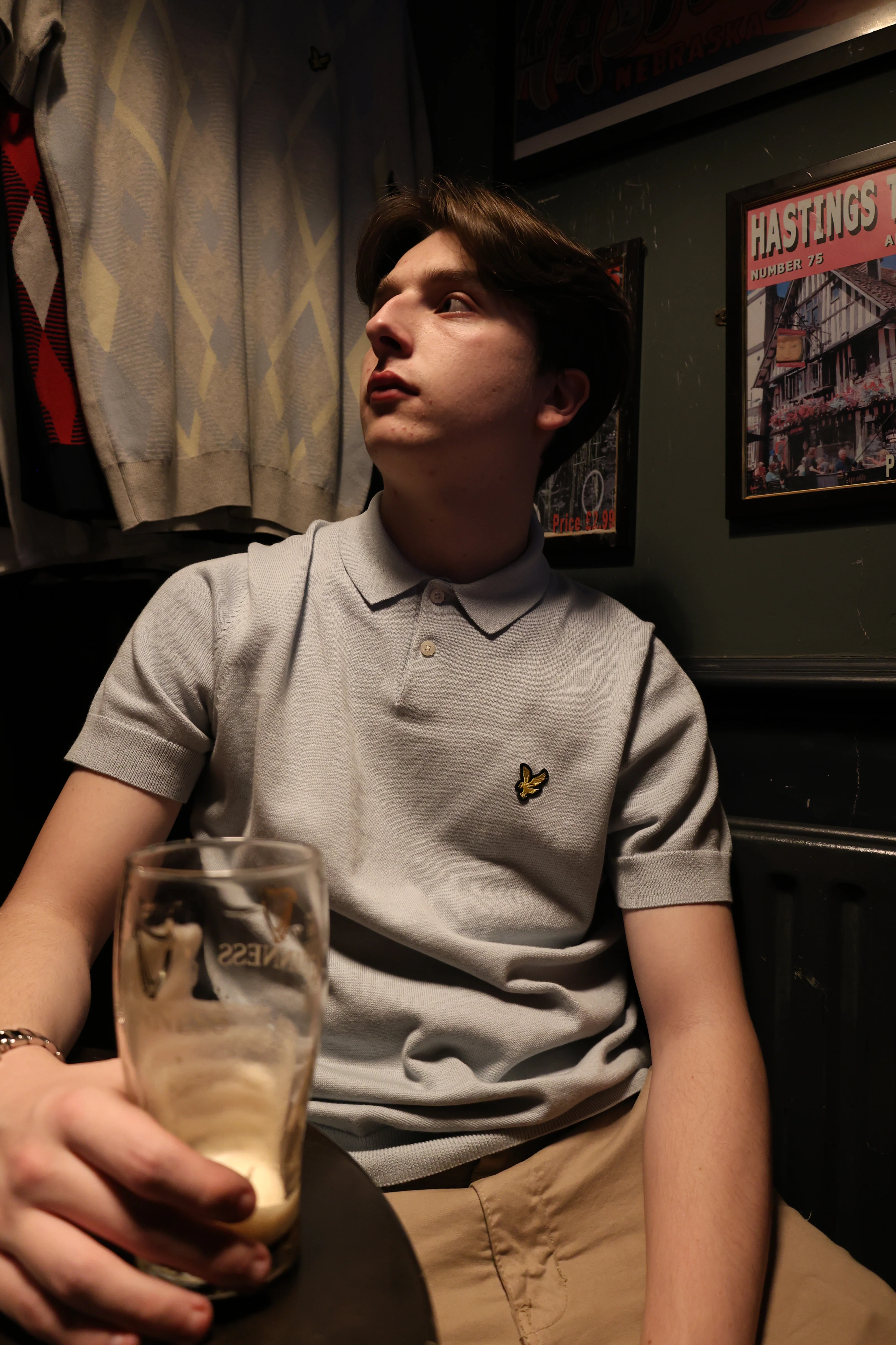 Lyle & Scott Short Sleeve Knitted Polo Opal Blue - Image 3