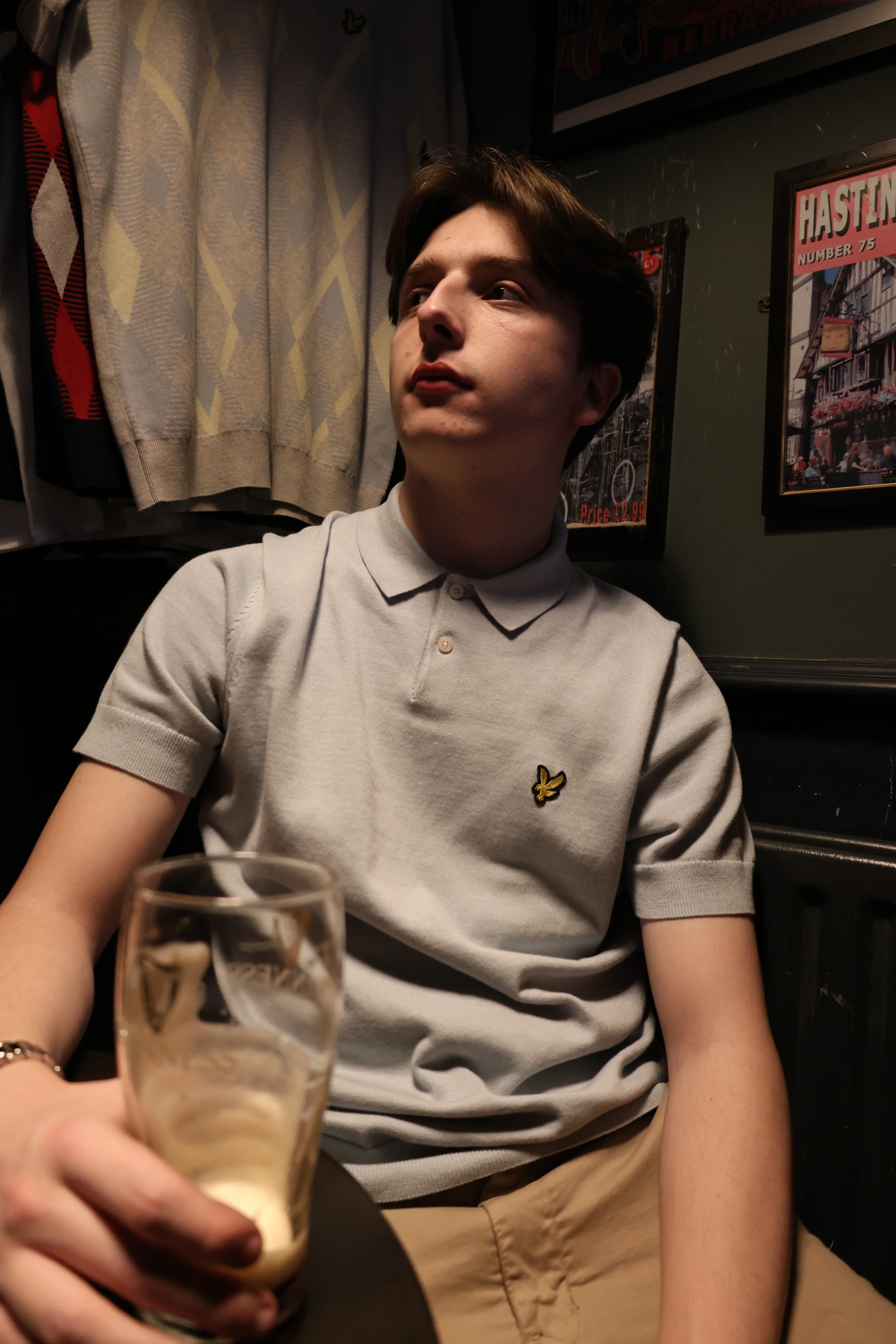 Lyle & Scott Short Sleeve Knitted Polo Opal Blue - Image 4