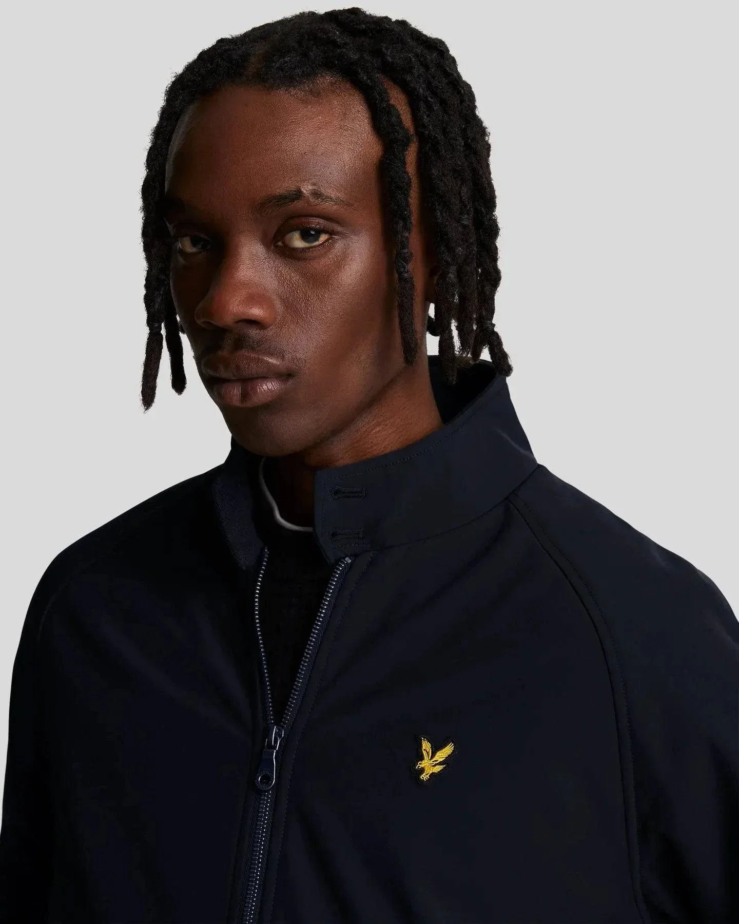 Lyle & Scott Softshell Harrington Jacket In Dark Navy - Image 2