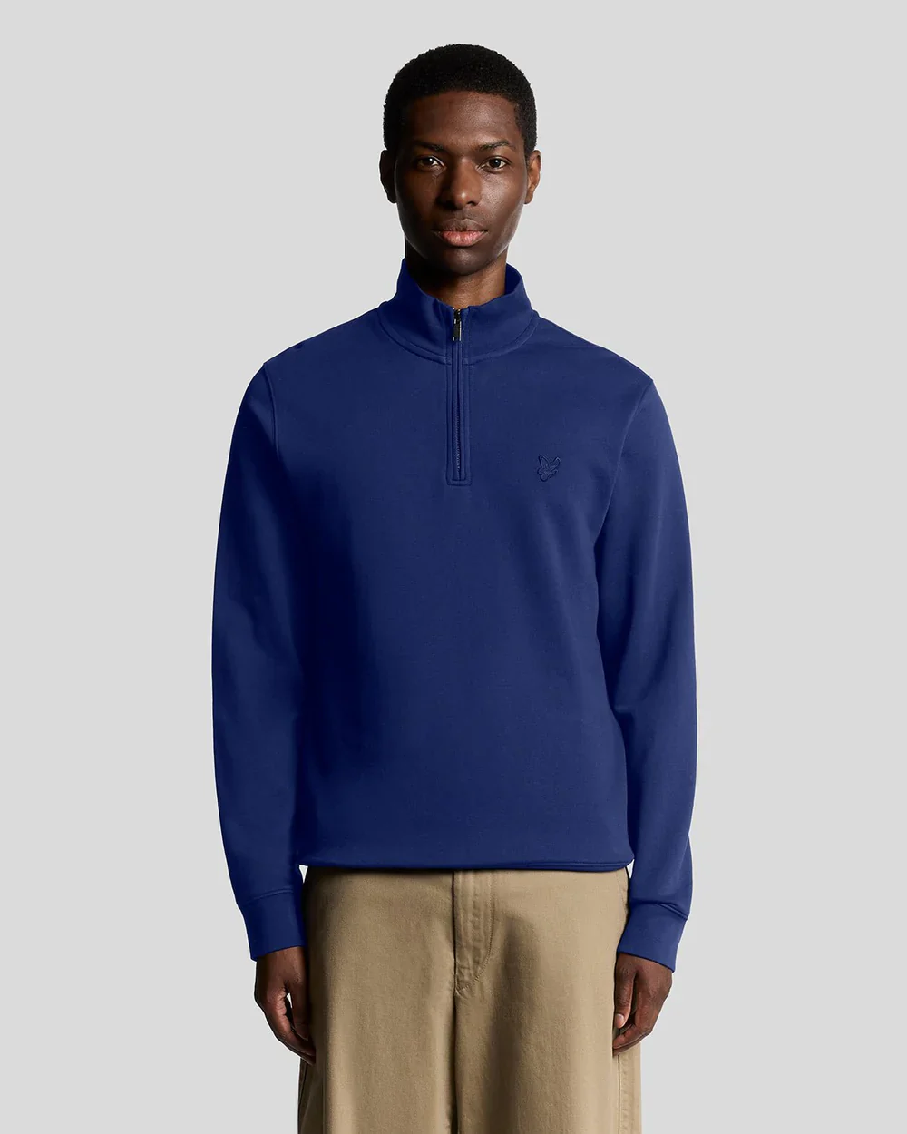 Lyle & Scott Superfine Cotton Quarter Zip Sweatshirt Blueprint