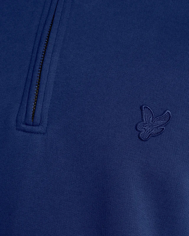 Lyle & Scott Superfine Cotton Quarter Zip Sweatshirt Blueprint - Image 2