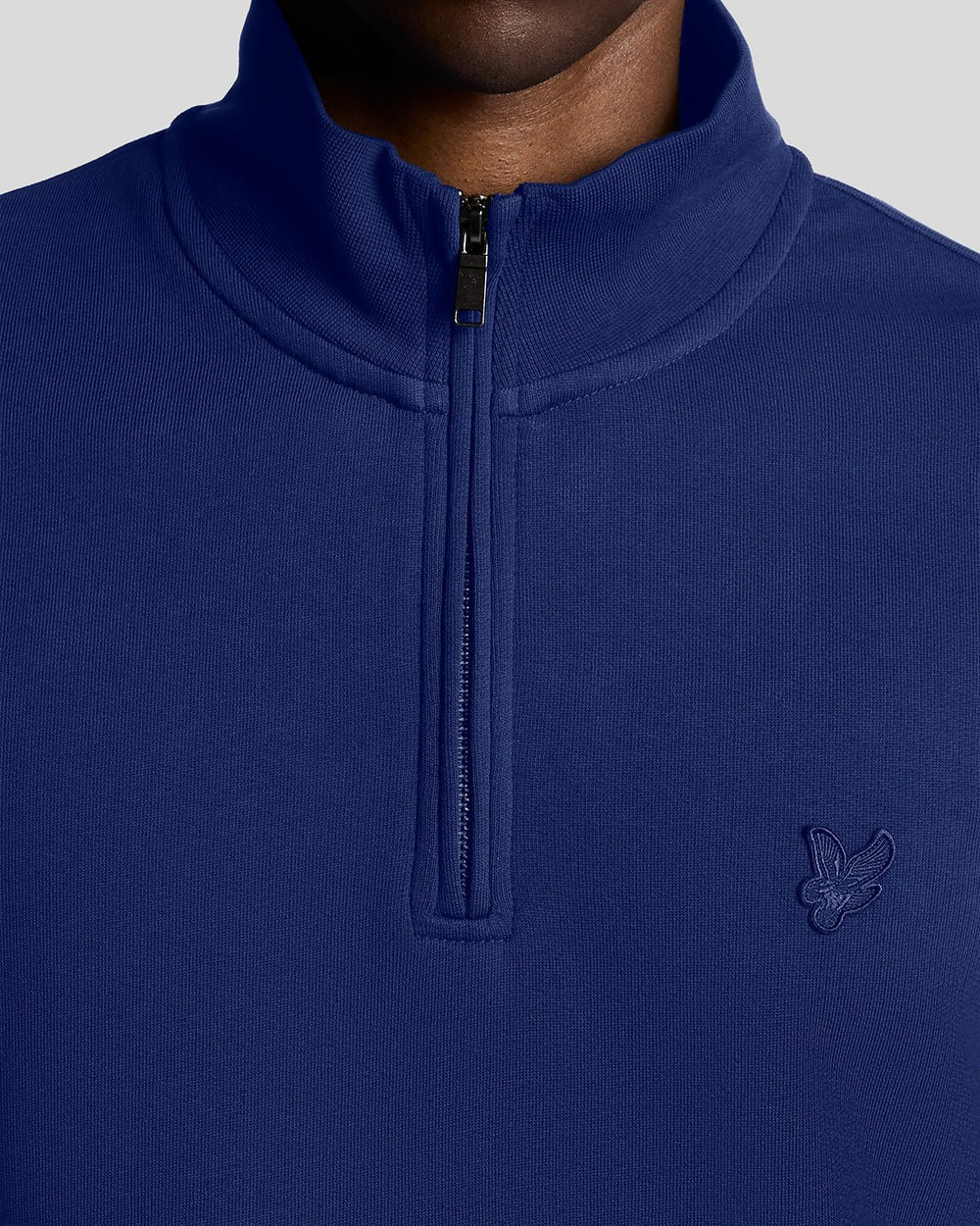 Lyle & Scott Superfine Cotton Quarter Zip Sweatshirt Blueprint - Image 3