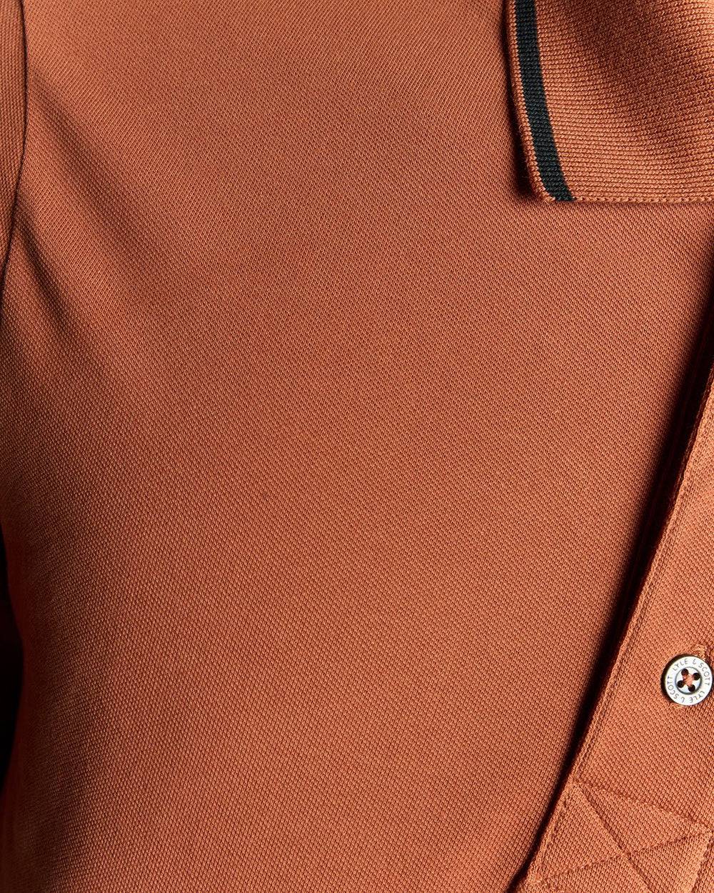 Lyle & Scott Tipped Polo Shirt Brick/ Dark Navy - Image 3