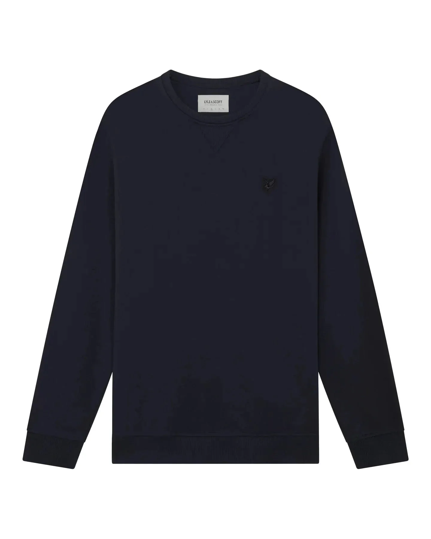 Lyle & Scott Tonal Eagle Crew Neck Sweatshirt In Dark Navy - Image 3