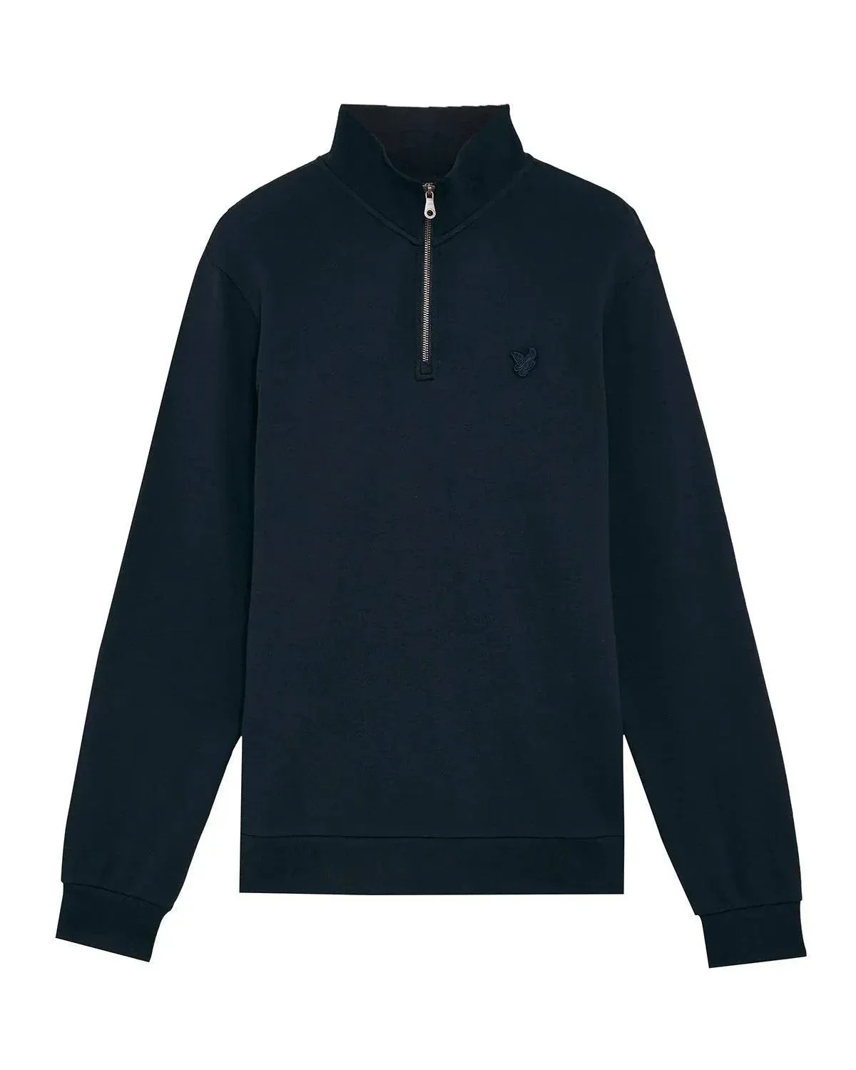 Lyle & Scott Tonal Eagle Quarter Zip Sweat In Dark Navy - Image 3