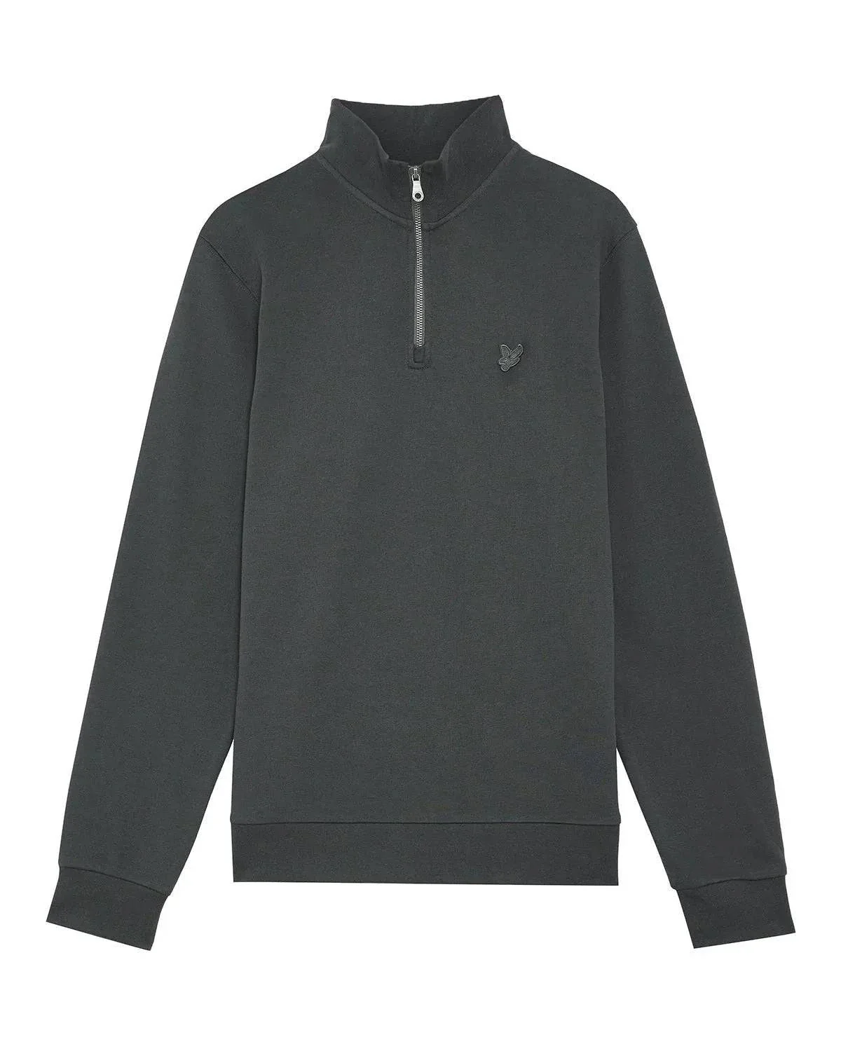 Lyle & Scott Tonal Eagle Quarter Zip Sweat In Gunmetal - Image 2