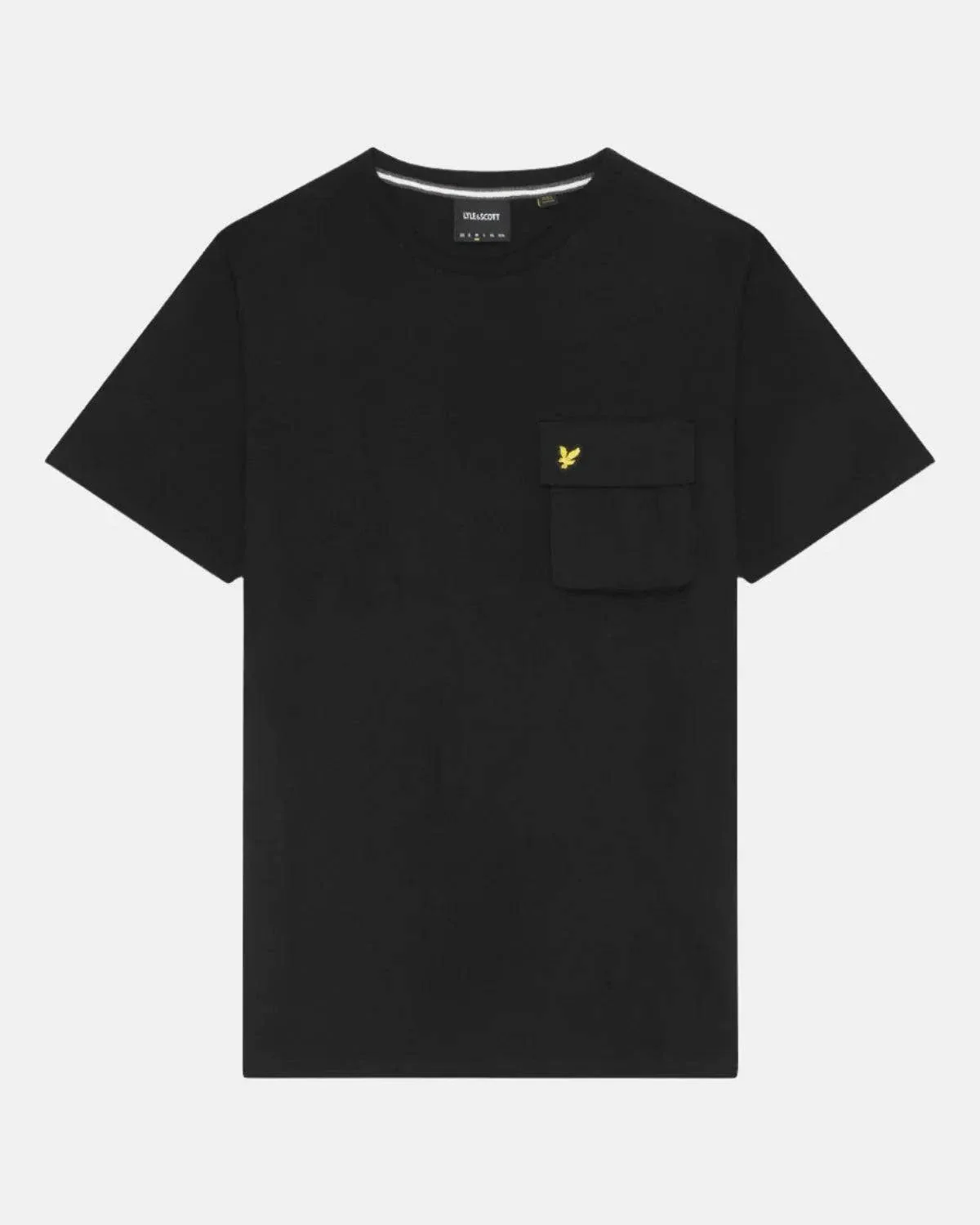 Lyle & Scott Woven Pocket T-Shirt In Jet Black - Image 3