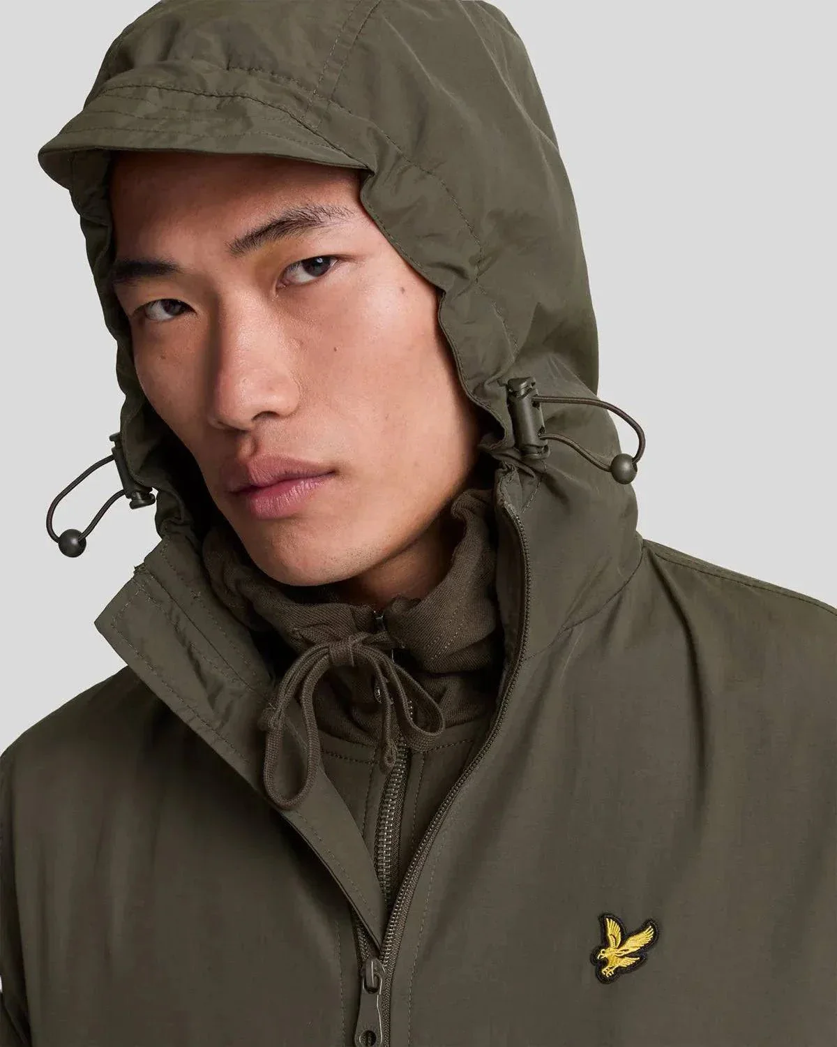 Lyle & Scott Zip Through Hooded Jacket In Olive - Image 2