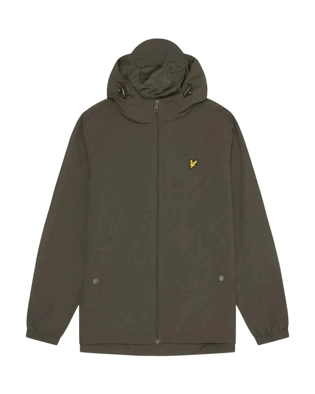 Lyle & Scott Zip Through Hooded Jacket In Olive - Image 3