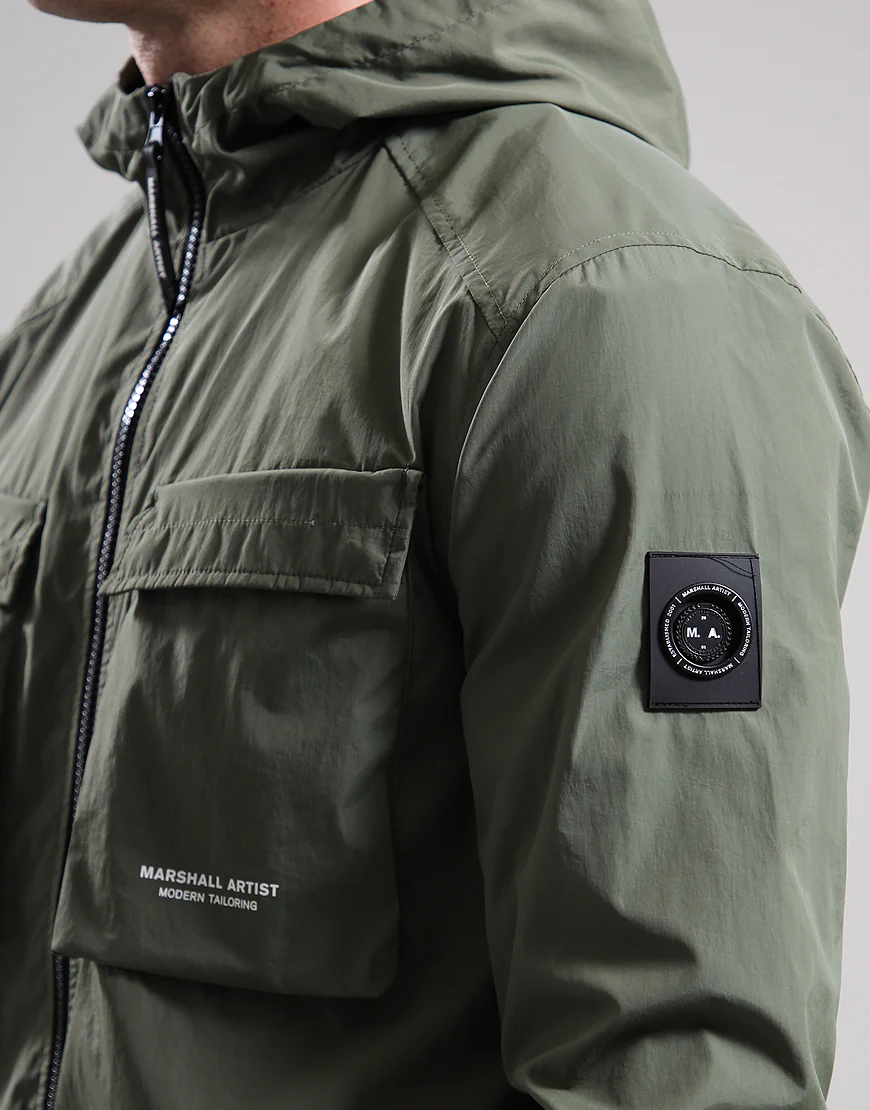 Marshall Artist Crux Hooded Overshirt Khaki - Image 2