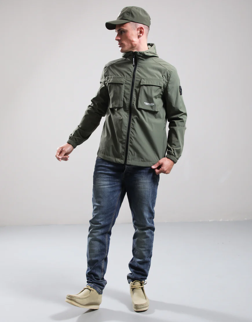 Marshall Artist Crux Hooded Overshirt Khaki - Image 3
