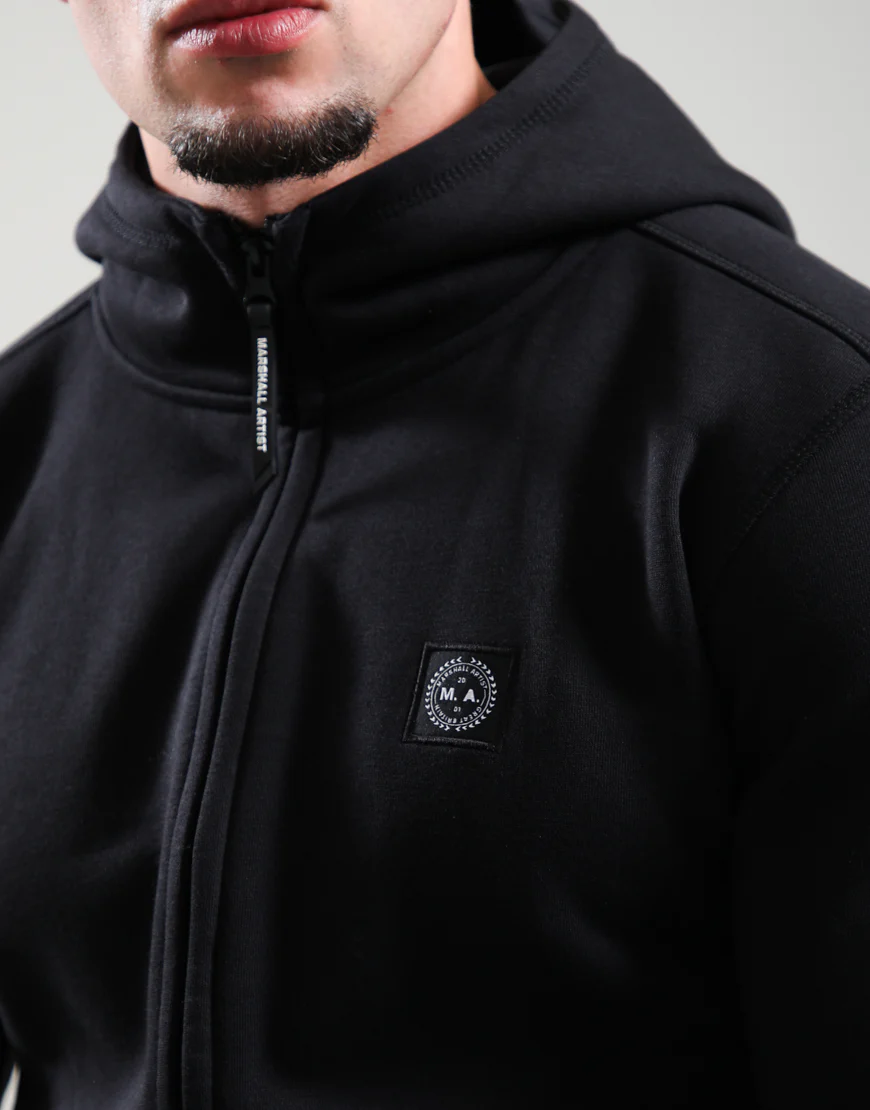 Marshall Artist Marchio Full Zip Hoodie Black - Image 2