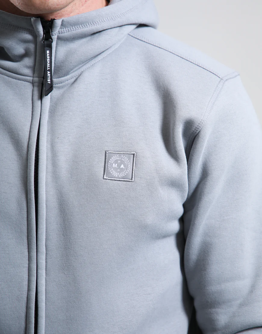 Marshall Artist Marchio Full Zip Hoodie Monument Grey - Image 3