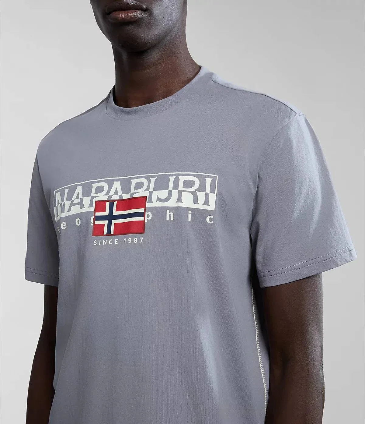 Napapijri Aylmer T-shirt In Grey Owl - Image 3