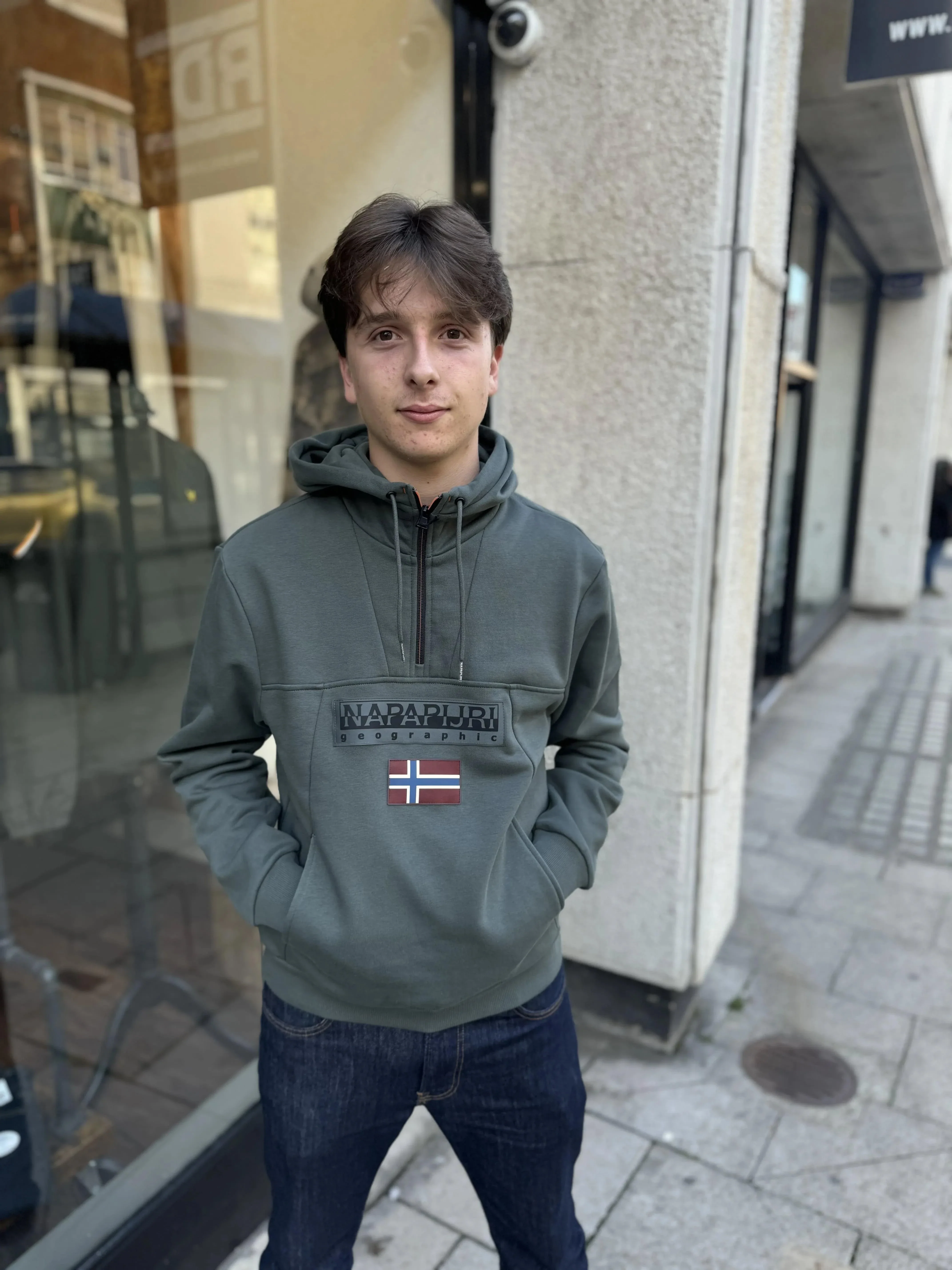 Napapijri Burgee HZH 2.0 Hoodie In Green Urban - Image 3