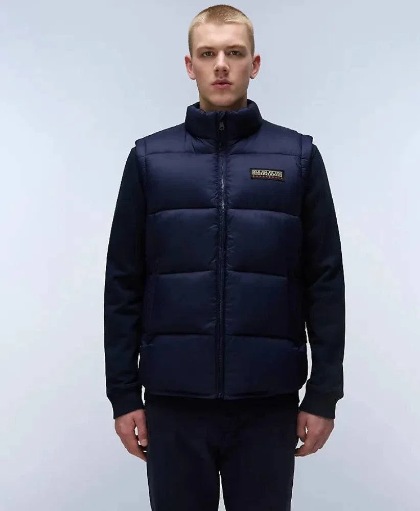Napapijri Mens A-Suomi Gilet In Navy - Image 3