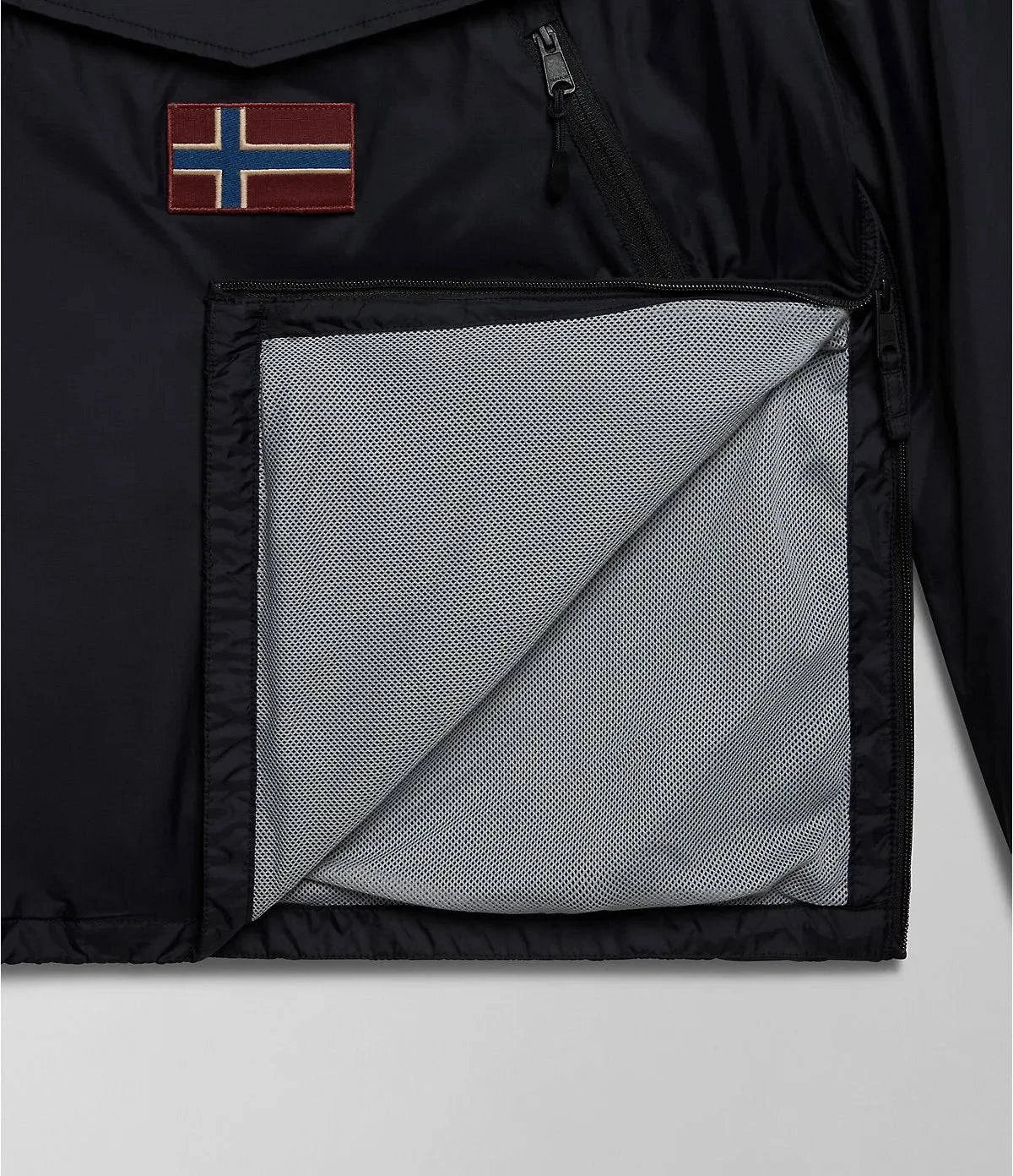 Napapijri Rainforest Ripstop Anorak Jacket In Black - Image 3