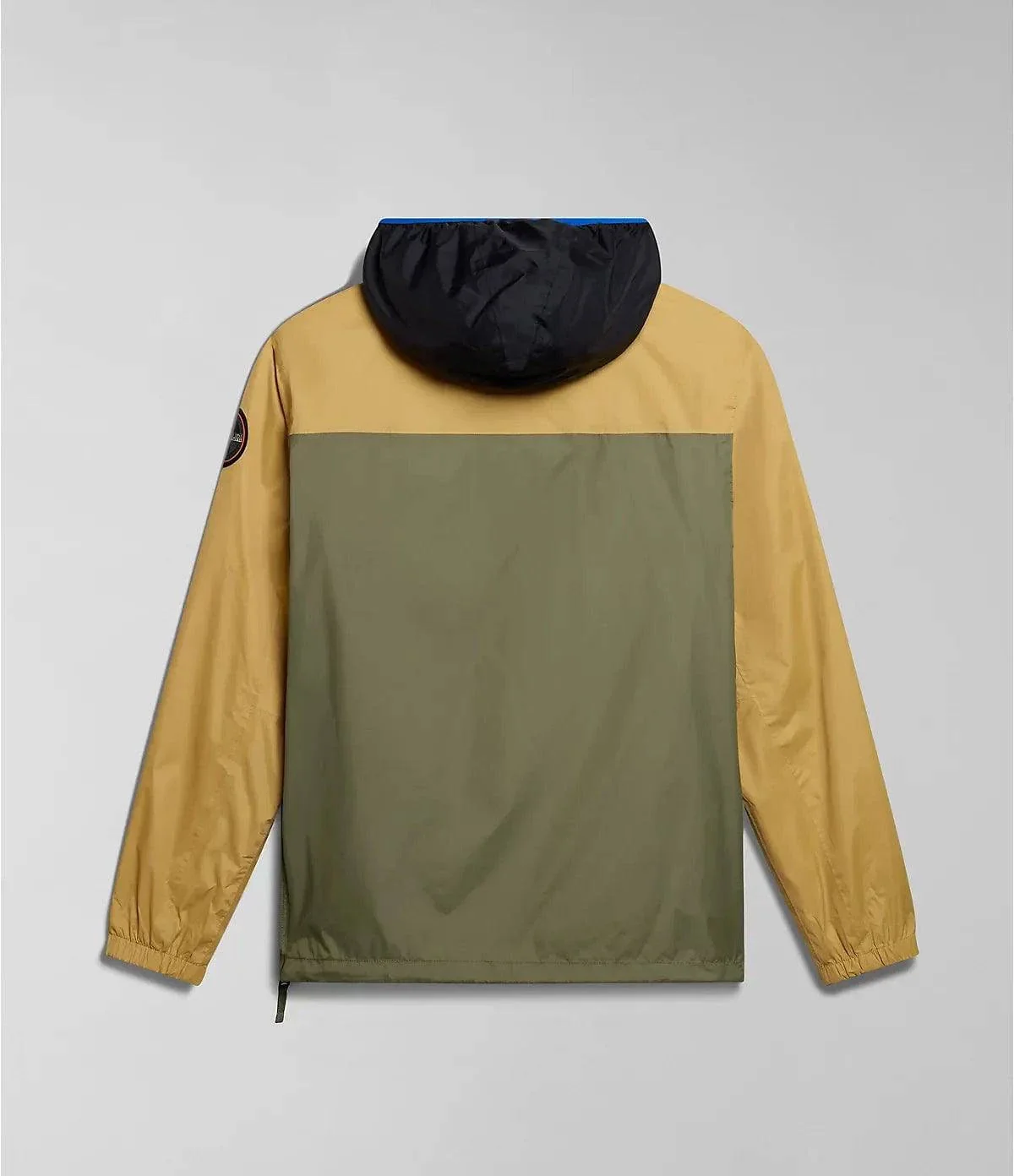 Napapijri Rainforest Ripstop Anorak Jacket In Green/Beige/Black - Image 5