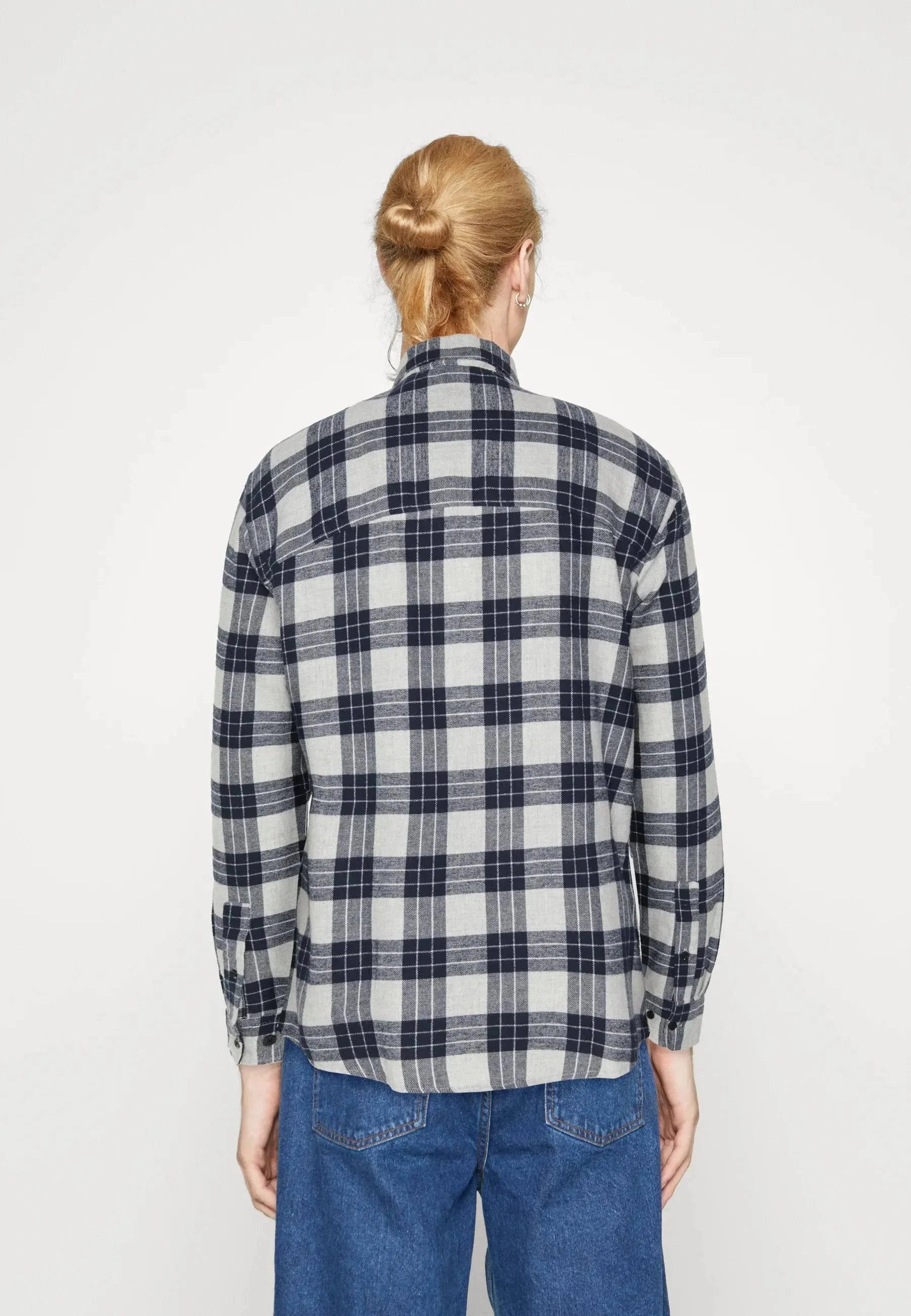 Only & Sons Bone Check Shirt In Dark Grey - Image 2