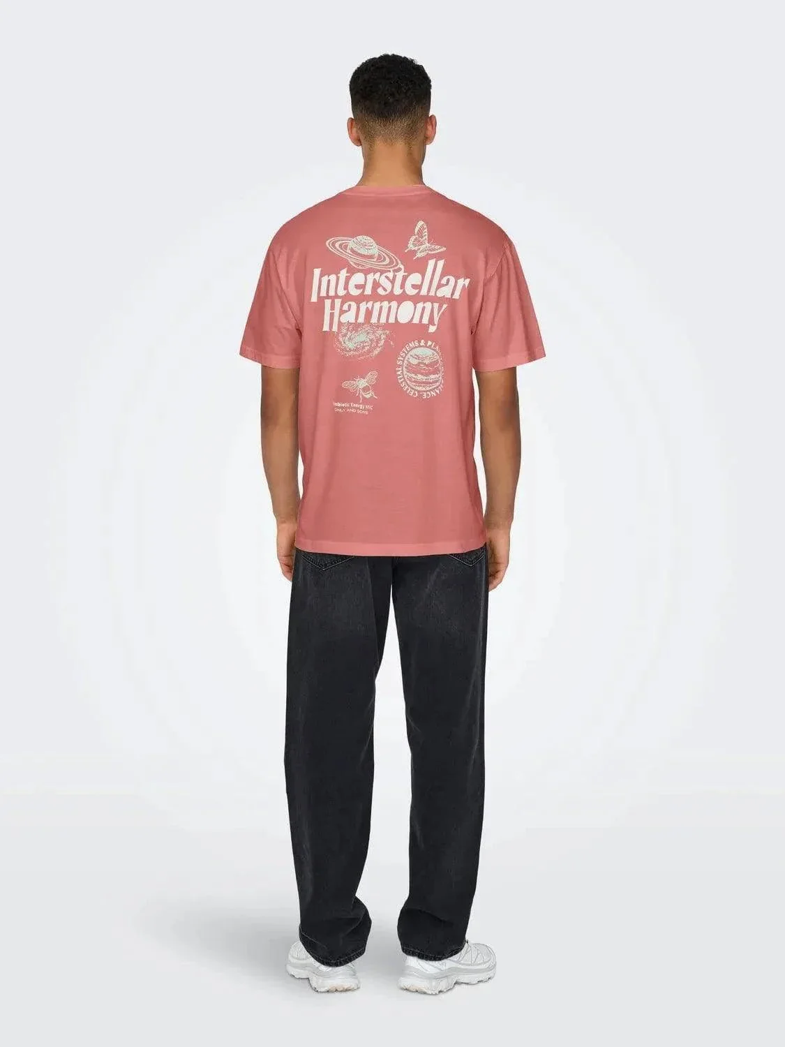 Only & Sons Kason Relax Print T-Shirt Dusty Ceder - Image 3