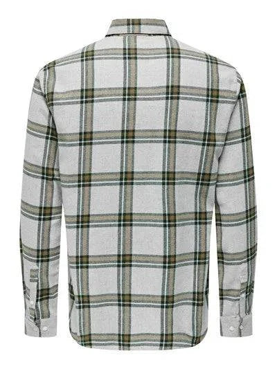 Only & Sons Life Check Shirt In Grey - Image 2