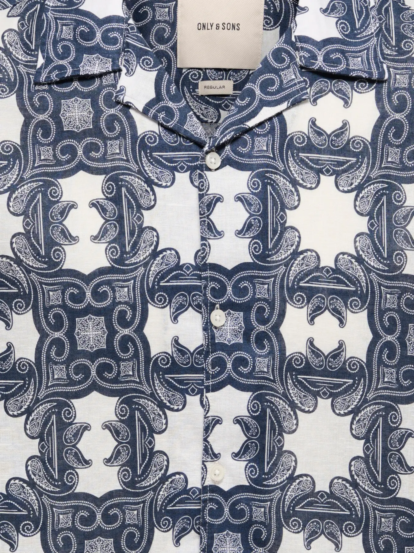 Only & Sons Onscaiden Reg Fit Linen Blend Shirt Navy - Image 2