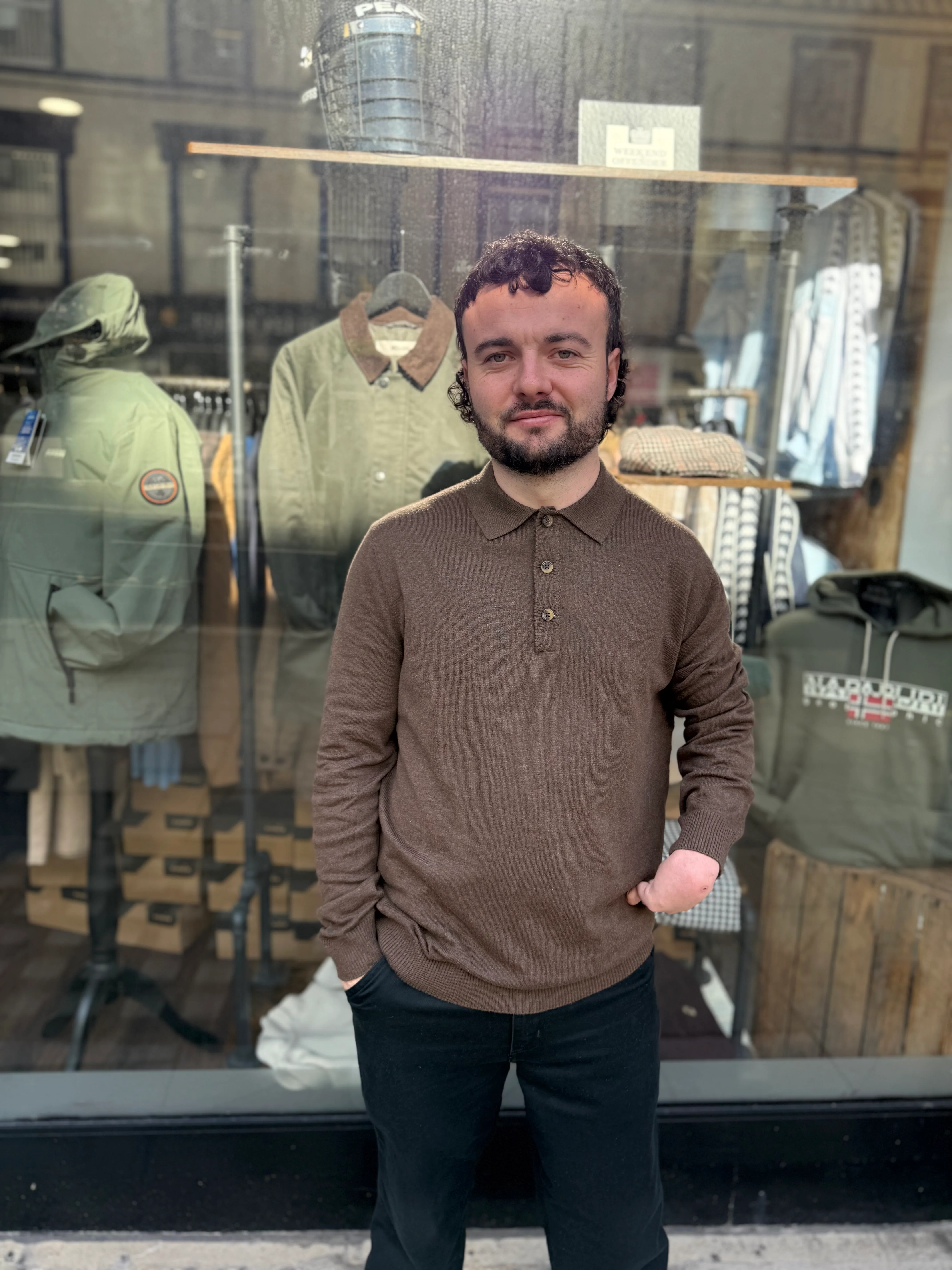 Only & Sons Onsloui Long Sleeve Knitted Polo Brown