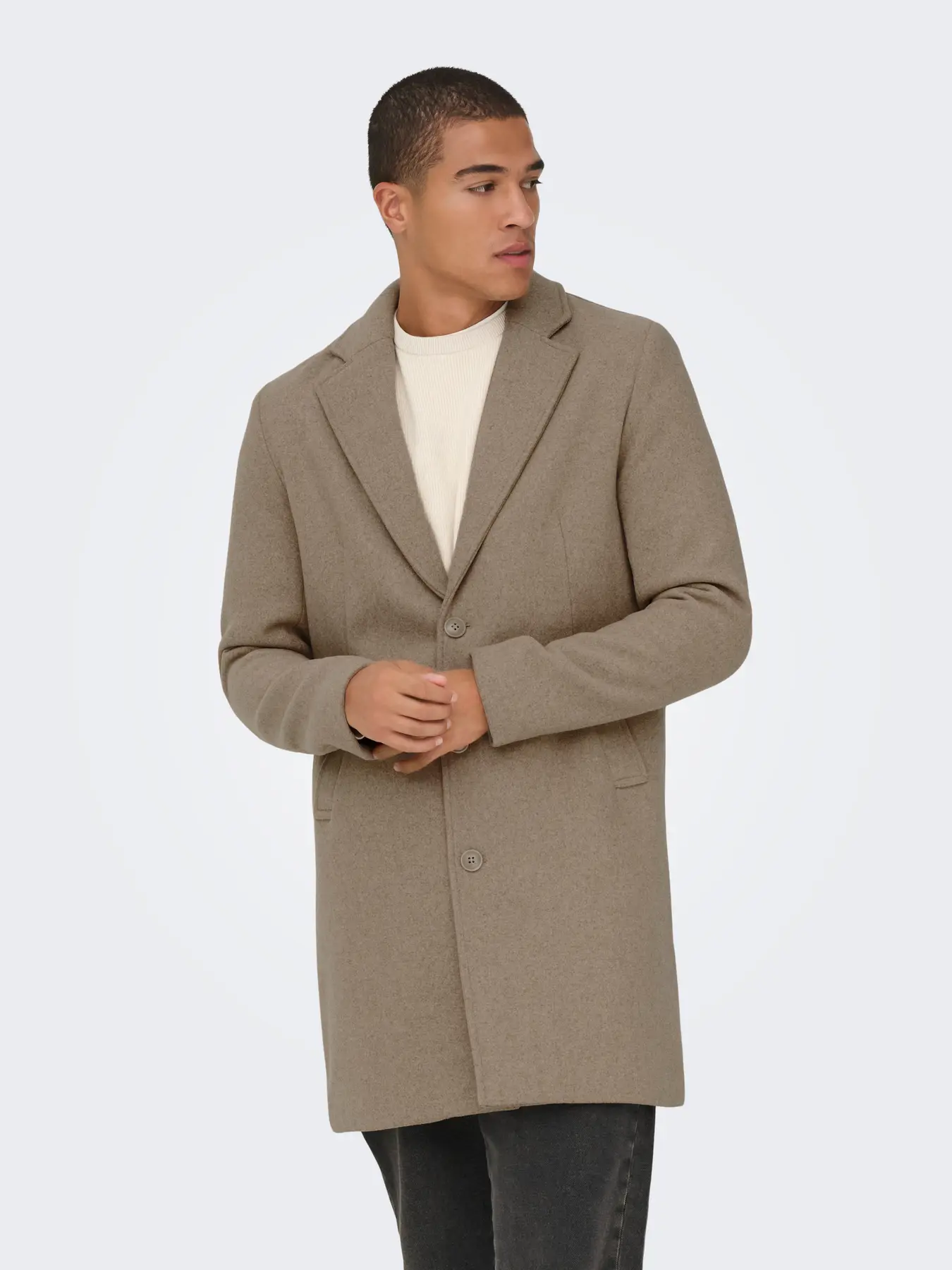 Only & Sons Onsmatthew Coat Timber Wolf Melange - Image 2