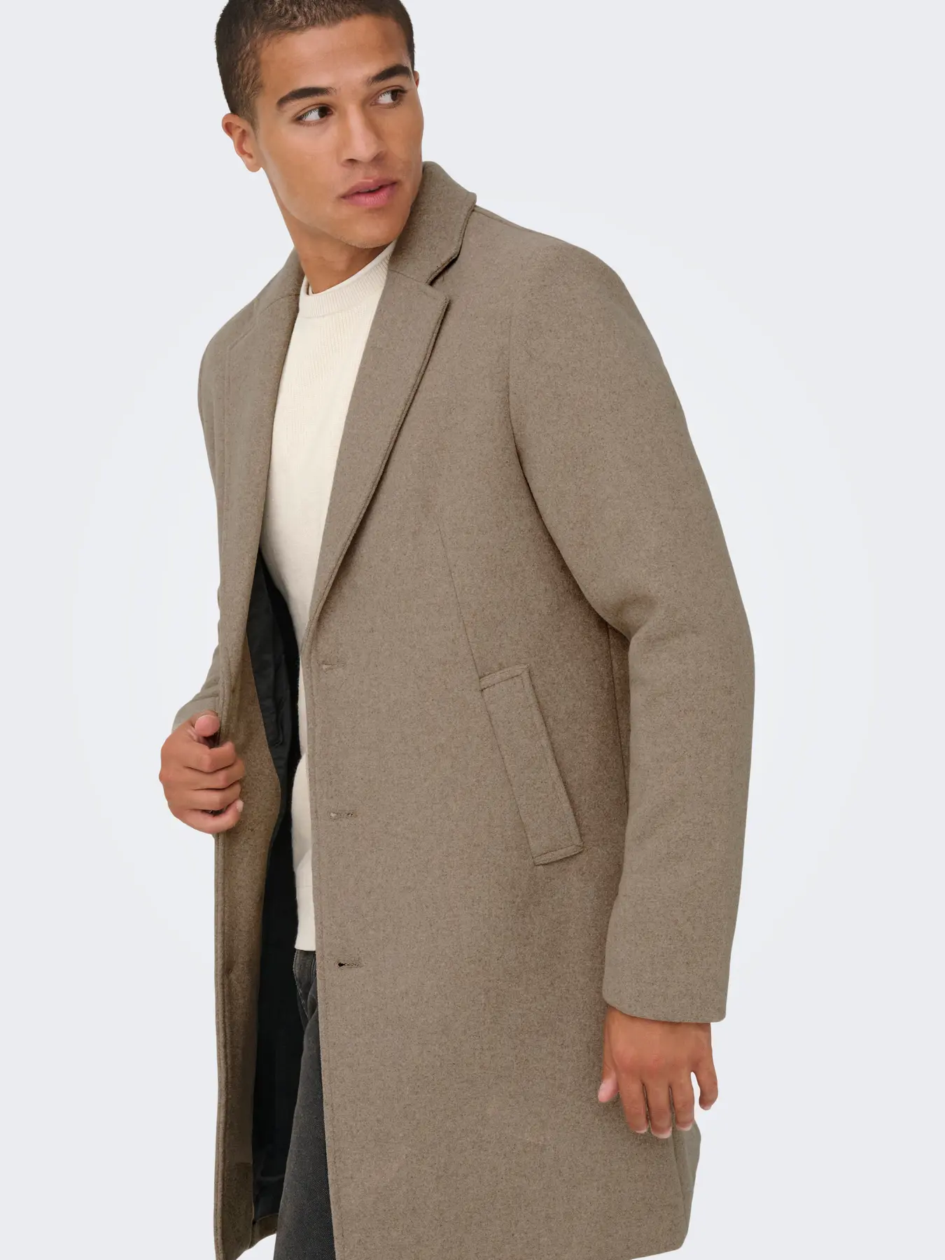 Only & Sons Onsmatthew Coat Timber Wolf Melange - Image 4