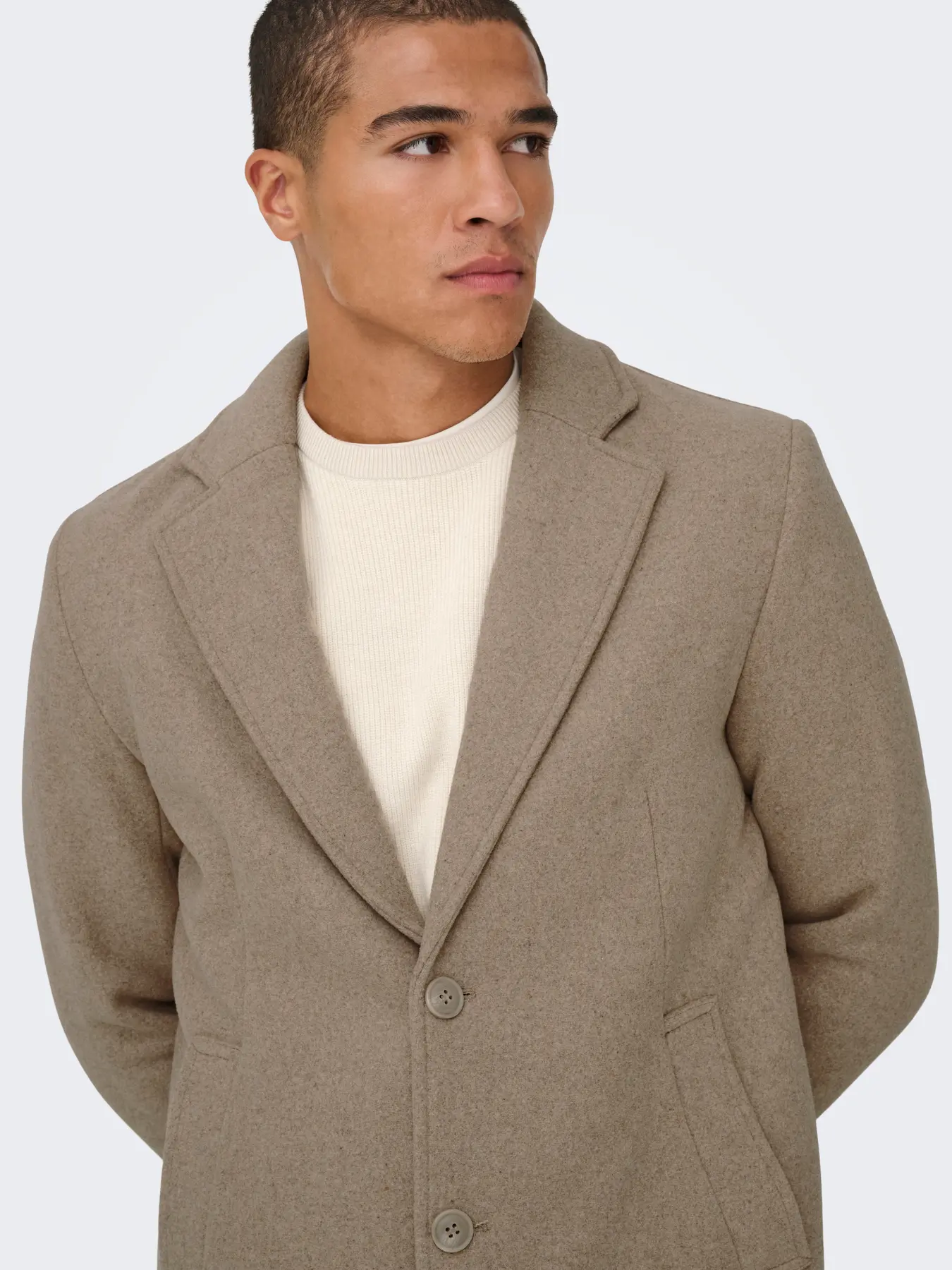 Only & Sons Onsmatthew Coat Timber Wolf Melange - Image 5