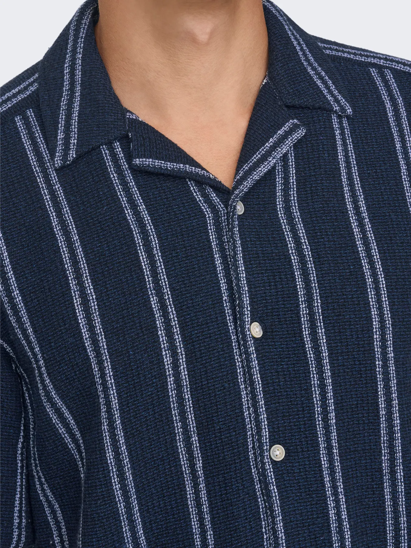Only & Sons Onstrev Life Stripe Shirt Navy - Image 3